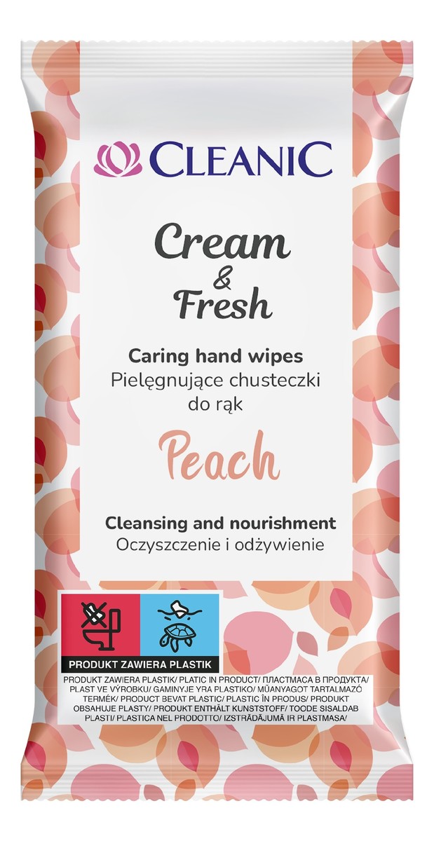 pielęgnujące chusteczki do rąk cream & fresh-peach 1op-15szt