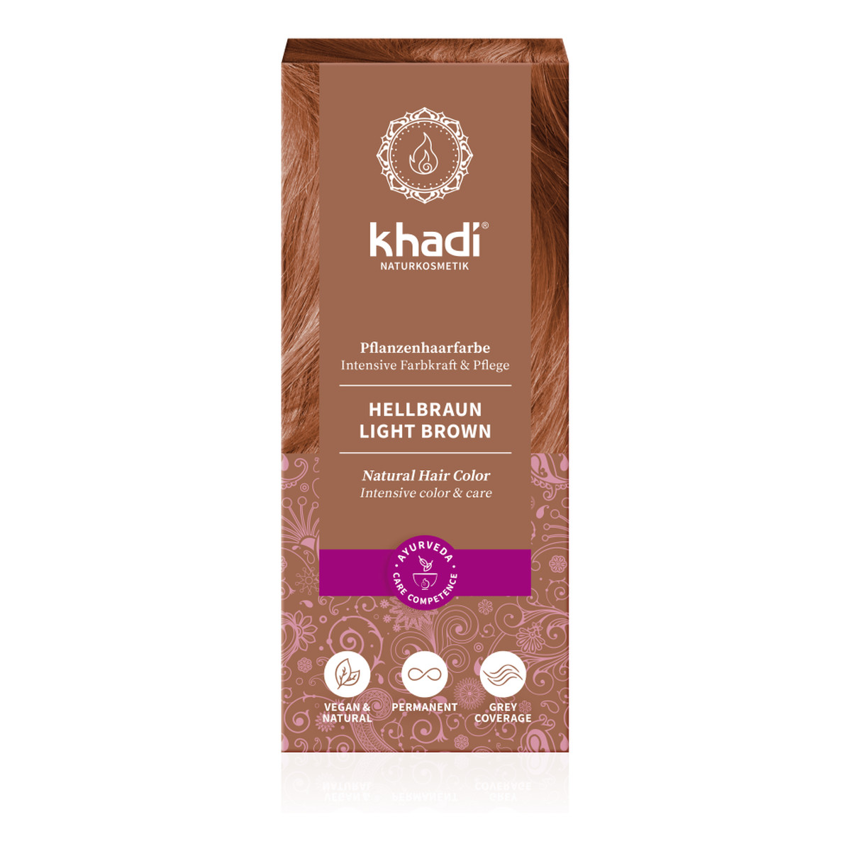 Khadi Naturalna Ziołowa Henna do Włosów Light Brown Jasny Brąz 100g