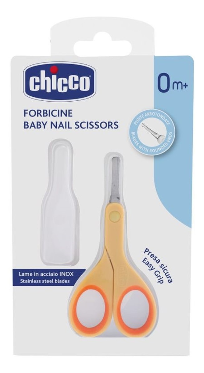 Baby nail scissors nożyczki z osłonką 0m+ pomarańczowe