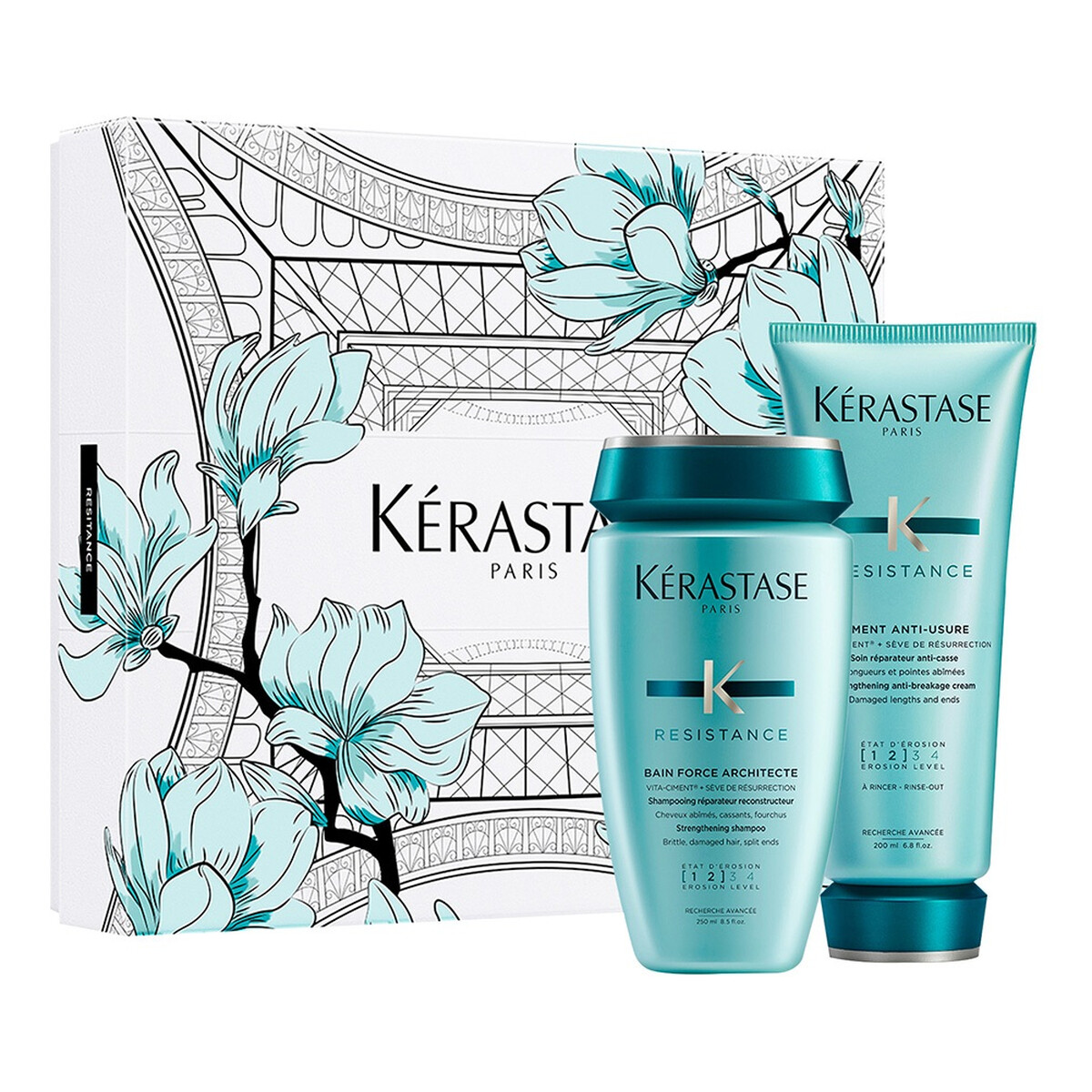 Kerastase Resistance Spring Zestaw szampon do włosów 250ml + cement odbudowujący włosy 200ml