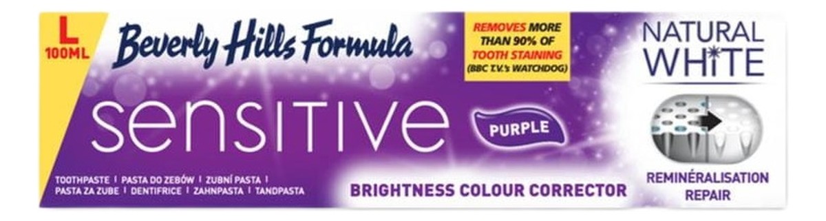 Natural white sensitive purple toothpaste wybielająca pasta do zębów nadwrażliwych