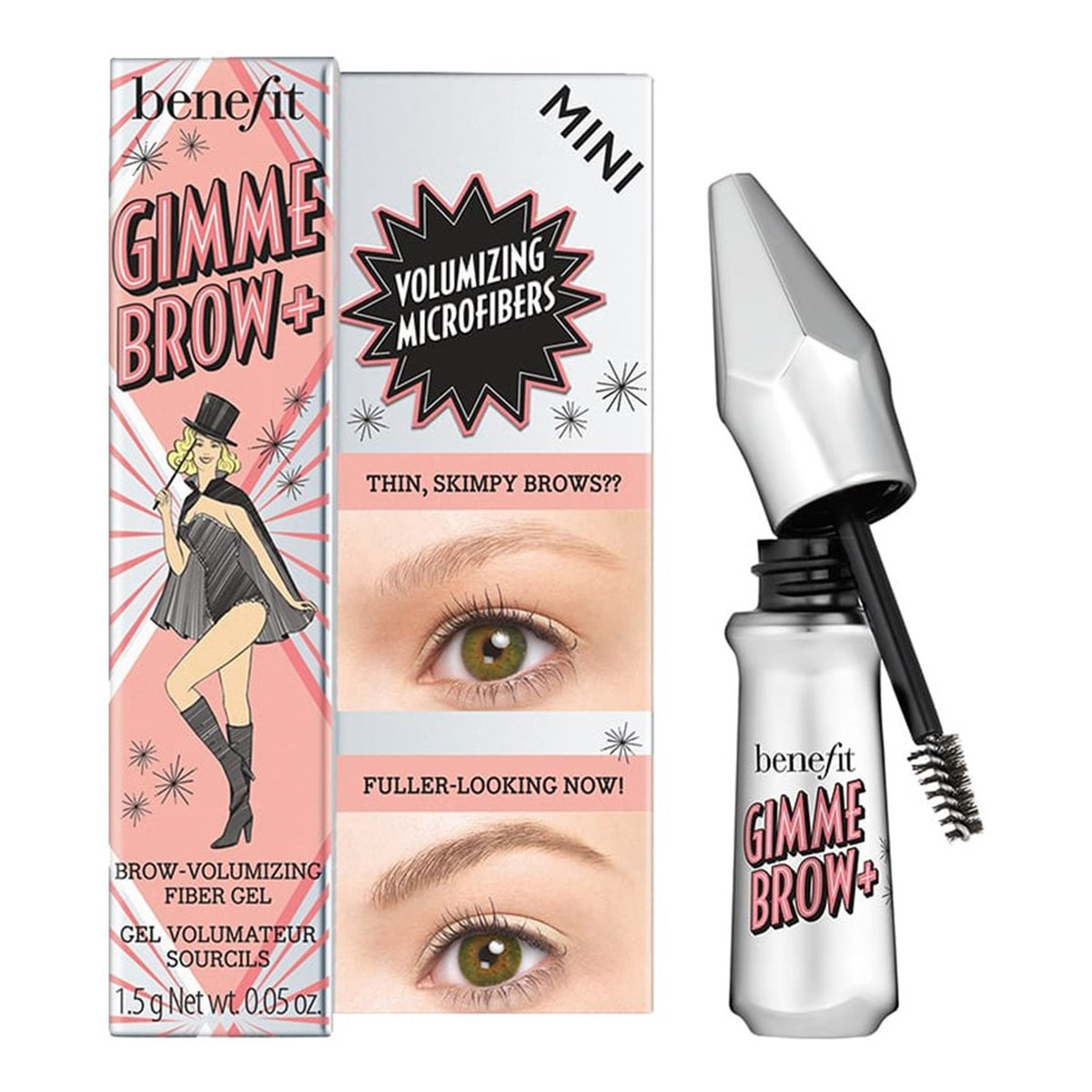 Benefit Gimme Volumizing Eyebrow Gel Travel Size mini żel dodający brwiom objętości 1.5g