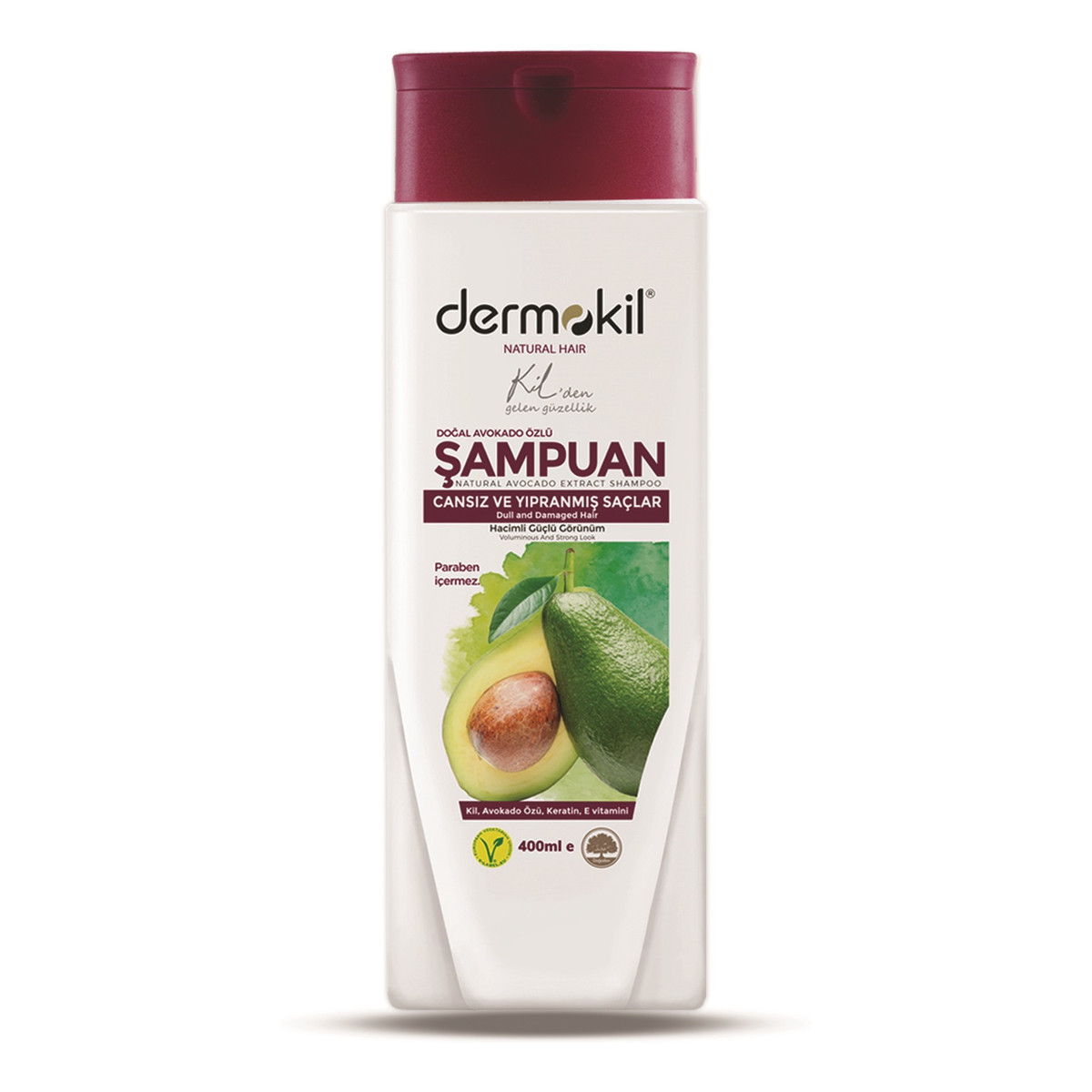 Dermokil Natural hair szampon do włosów zniszczonych avocado 400ml