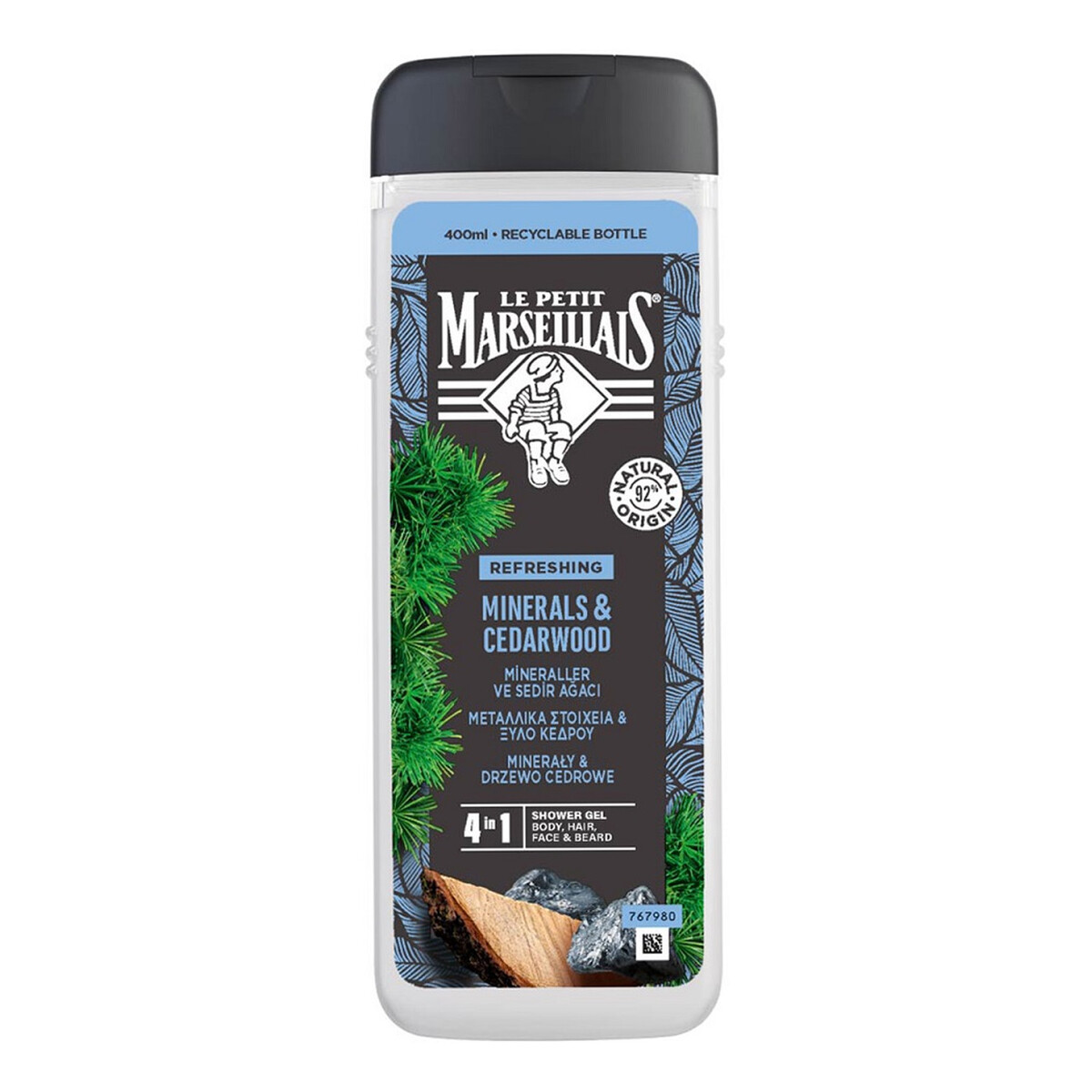 Le Petit Marseillais Żel pod prysznic 4w1 minerały drzewo cedrowe 400ml
