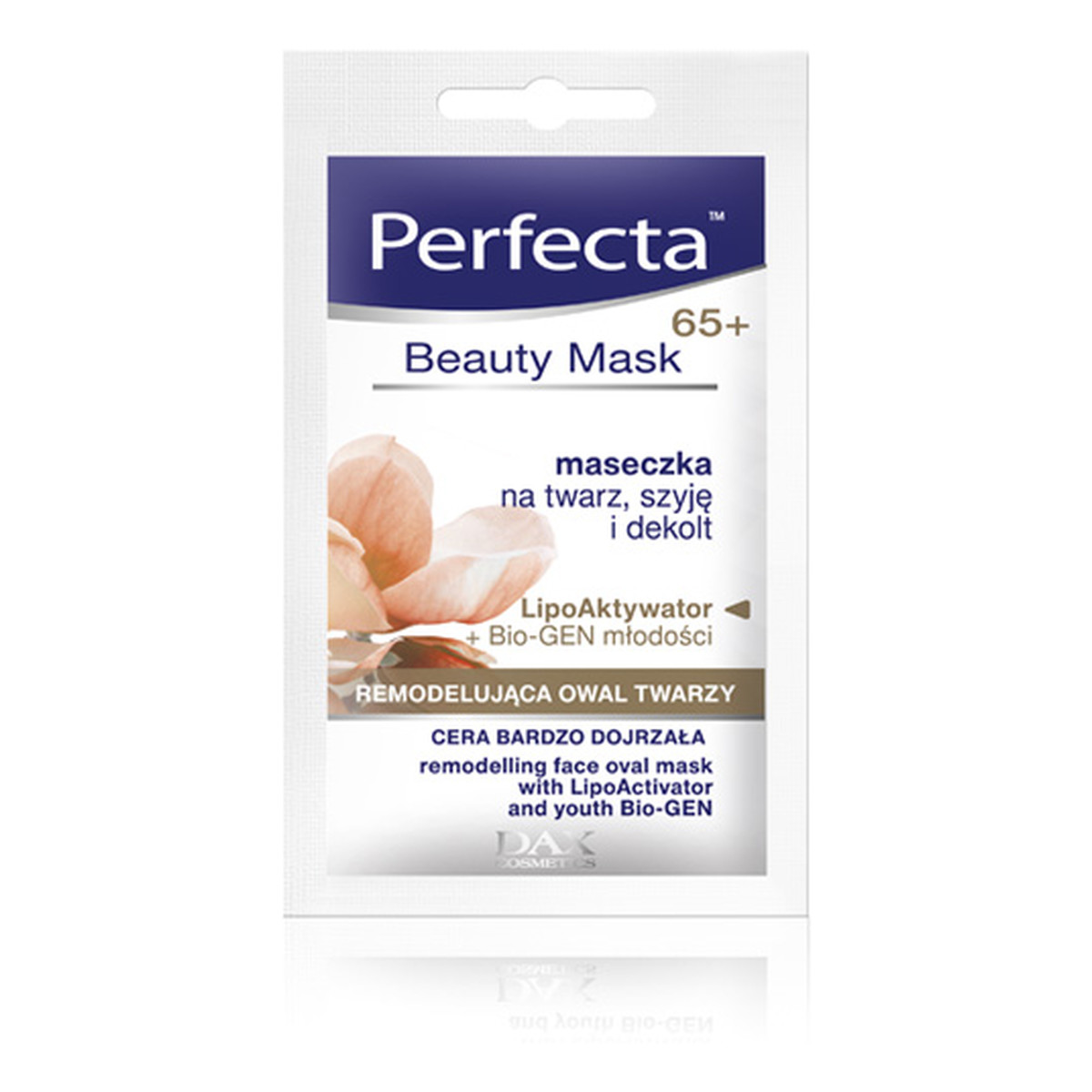 Perfecta Beauty Mask 65+ Maseczka Na Twarz, Szyję i Dekolt Remodelująca Owal Twarzy 8ml