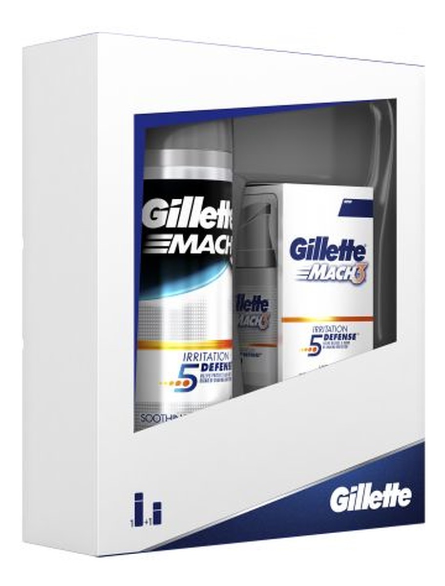 Gillette Mach 3 Irritation Defense żel do golenia + po goleniu zestaw prezentowy