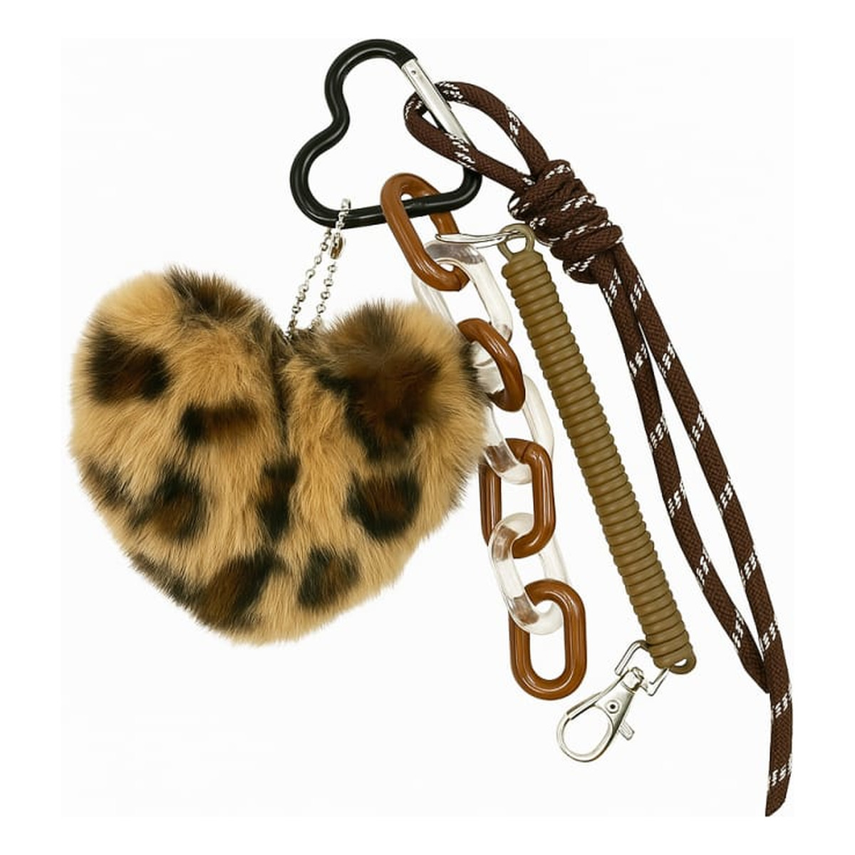 Ecarla Brelok do kluczy puchate Pluszowe Serce Panterka BRL382