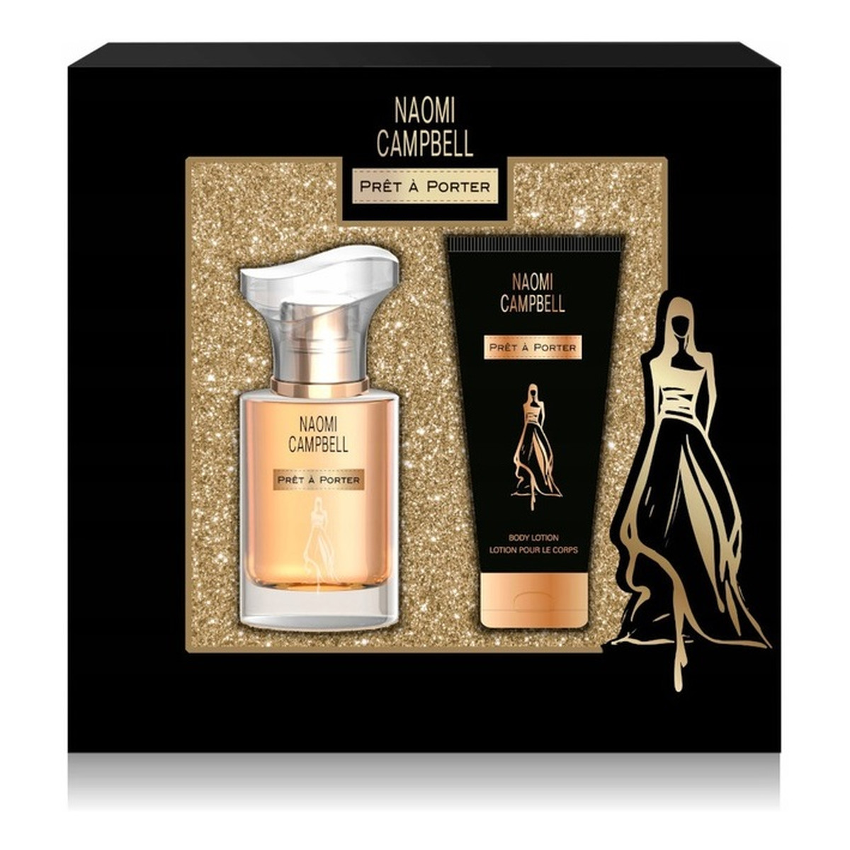 Naomi Campbell Pret A Porter Zestaw woda toaletowa spray 15ml + balsam do ciała 50ml