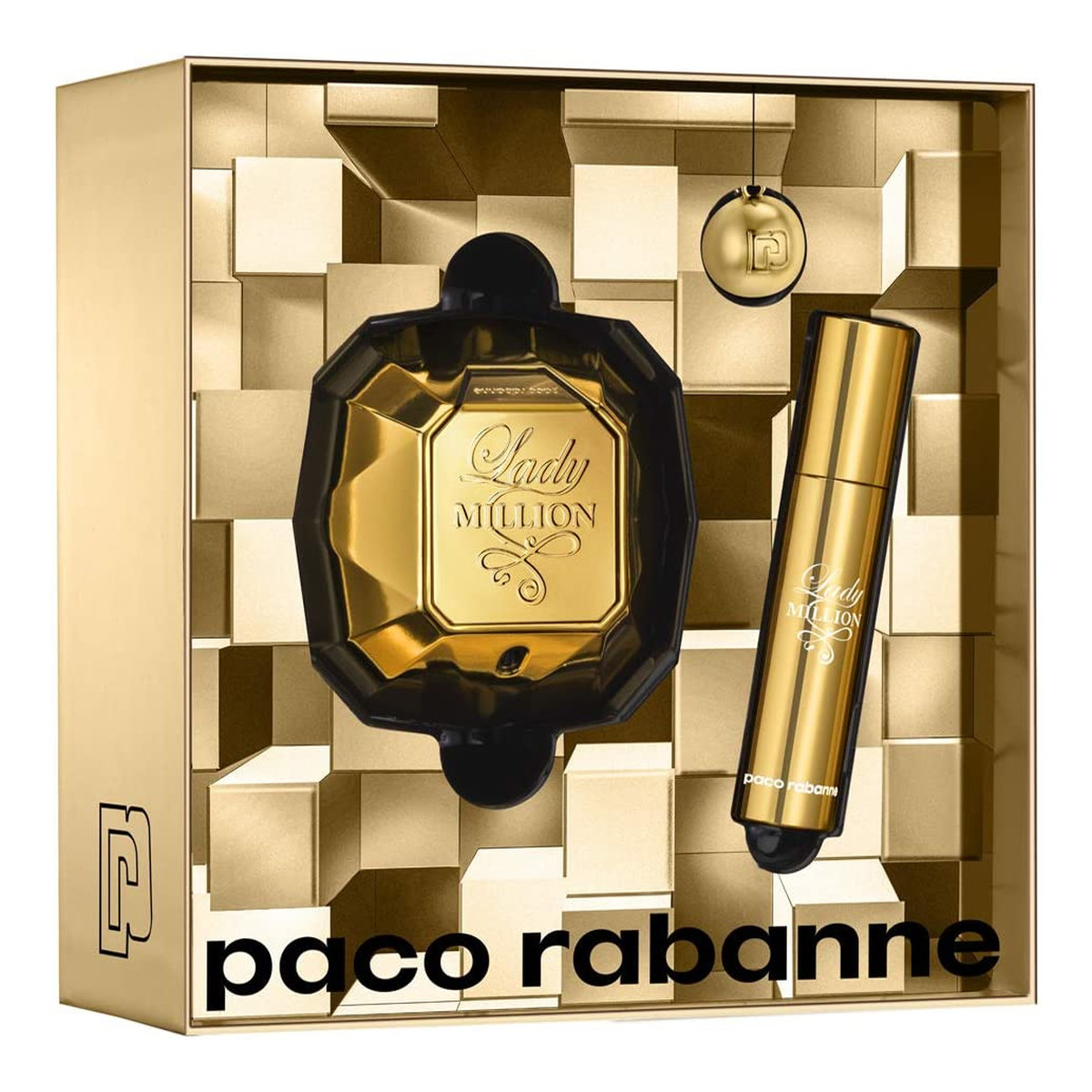 Paco Rabanne Lady Million Zestaw woda perfumowana spray 50ml + woda perfumowana spray 10ml + breloczek
