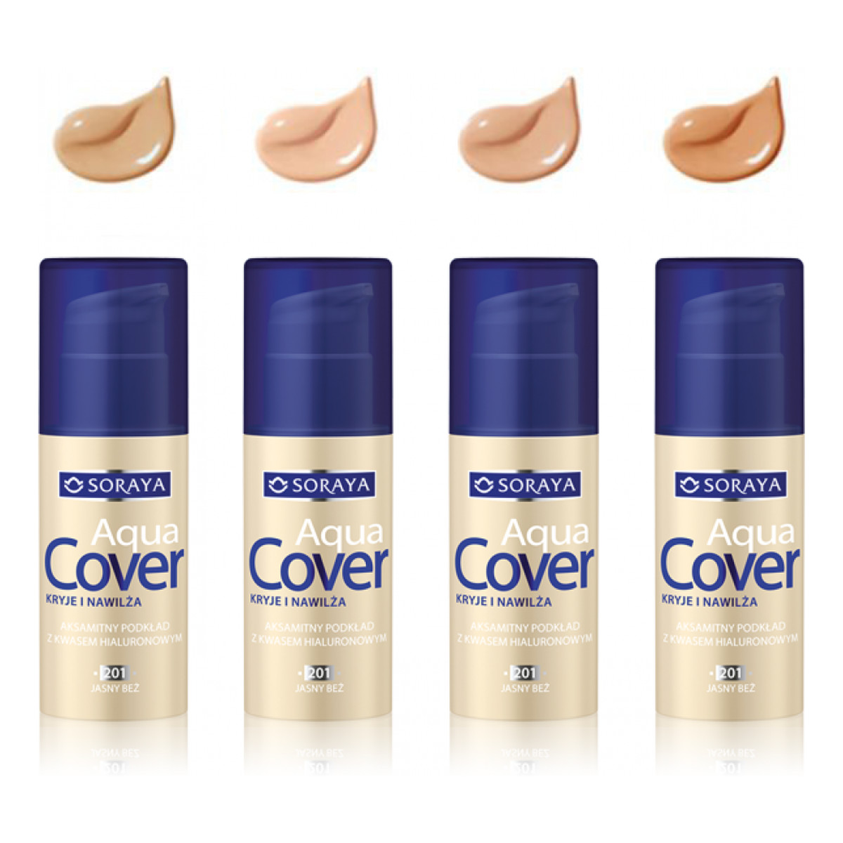 Soraya Aqua Cover Aksamitny Podkład Do Twarzy Z Kwasem Hialuronowym 30ml