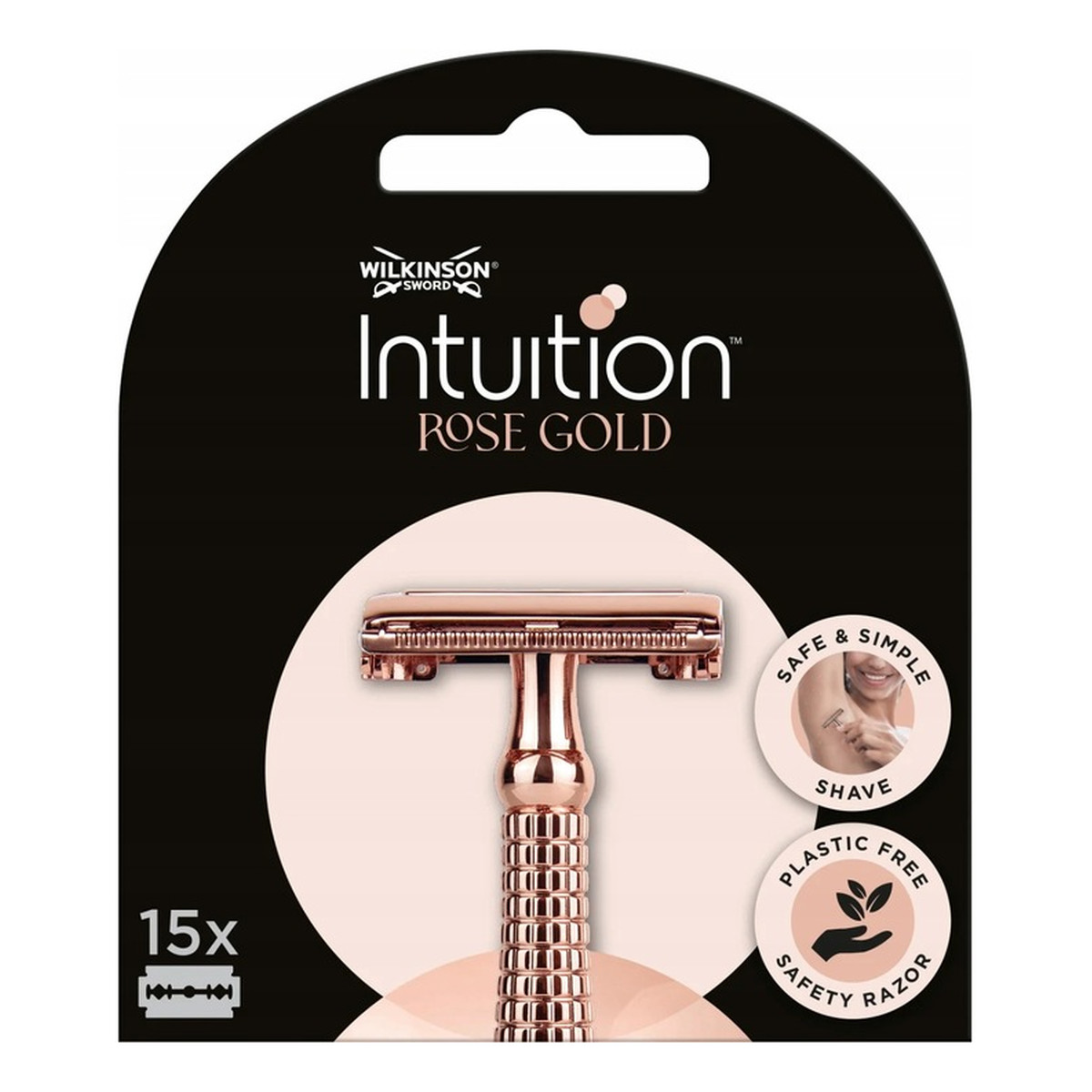 Wilkinson Intuition rose gold żyletki do klasycznej maszynki do golenia dla kobiet 15szt