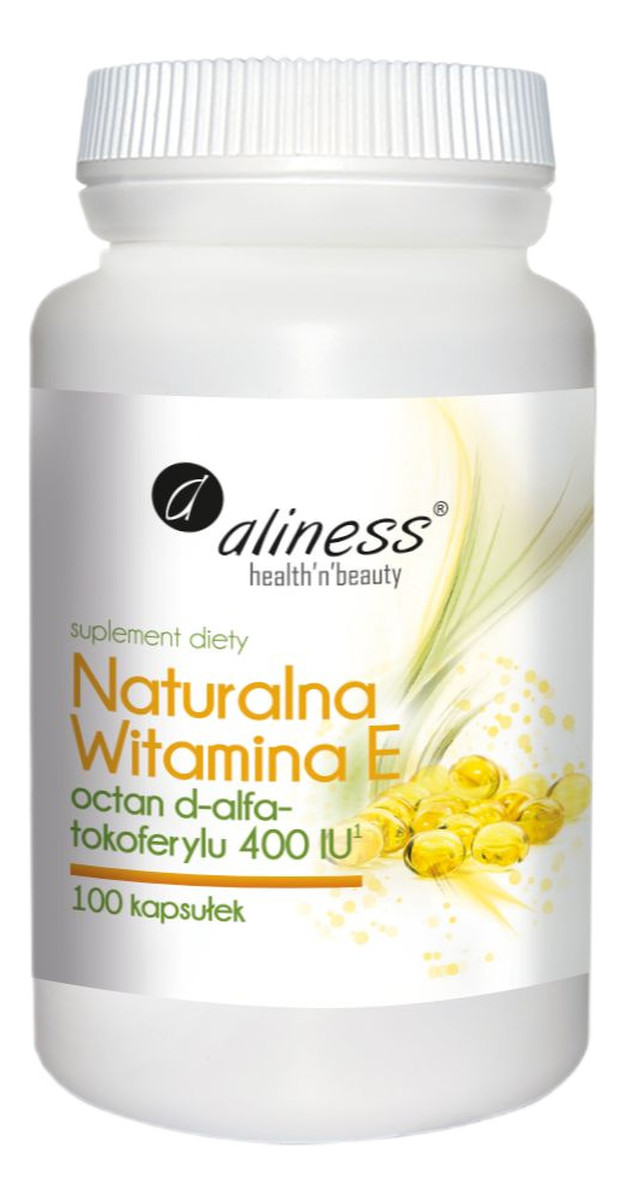 Naturalna witamina e octan d-alfa-tokoferylu 400 iu suplement diety 100 kapsułek