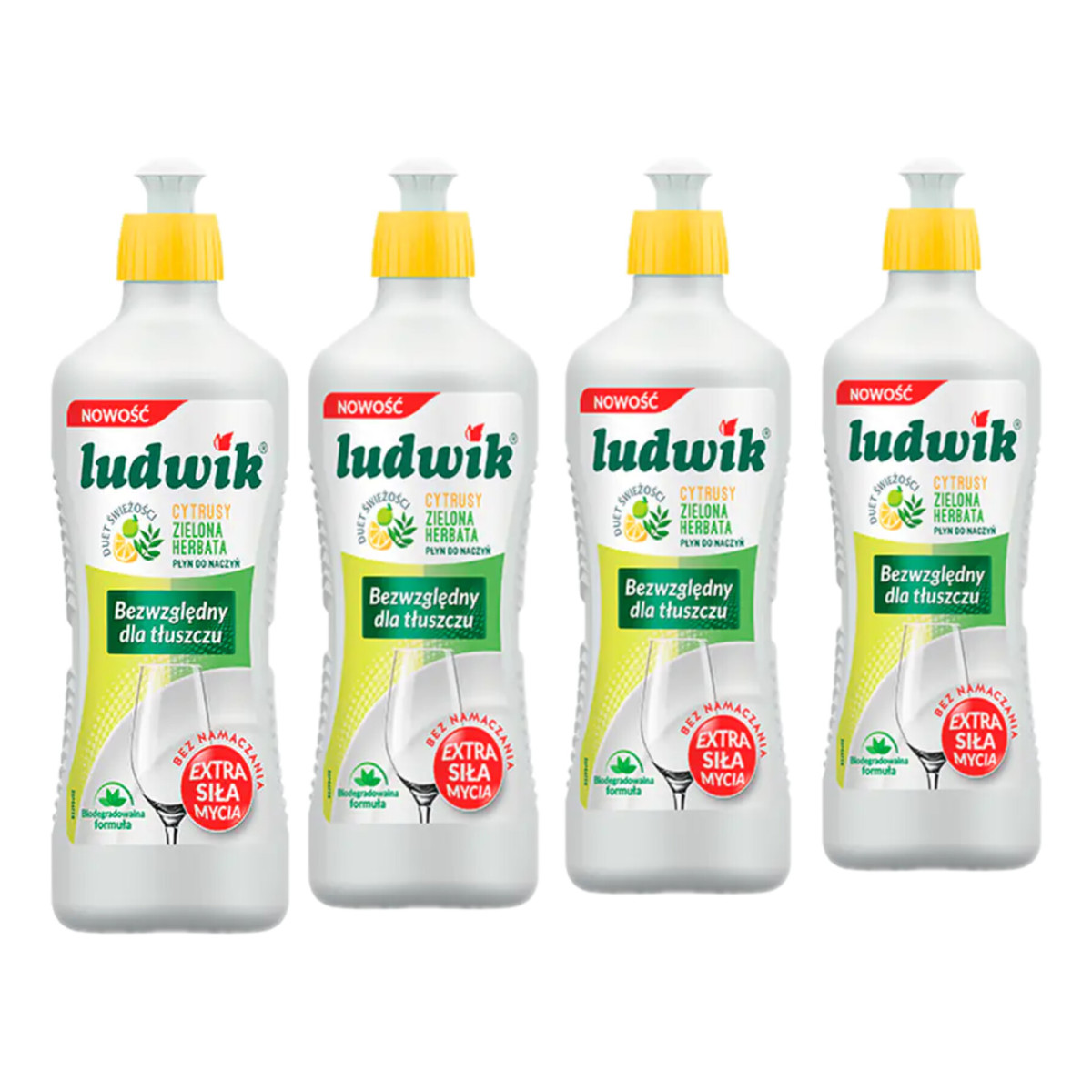 Ludwik Płyn do mycia naczyń Cytrusy Zielona Herbata 4x900g