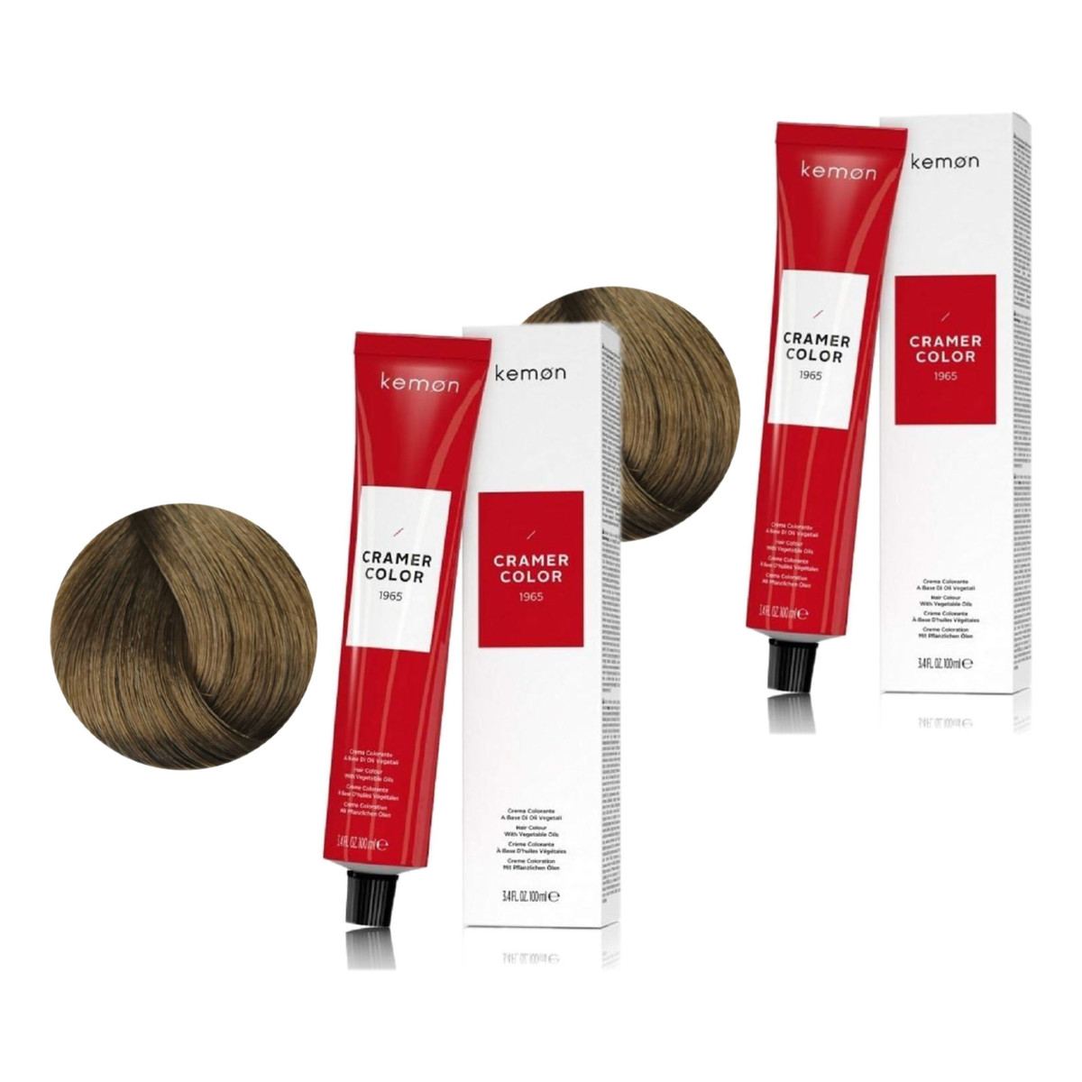 Kemon Cramer Color Kremowa farba do włosów z olejem kokosowym Blond (7) 2szt.x100ml