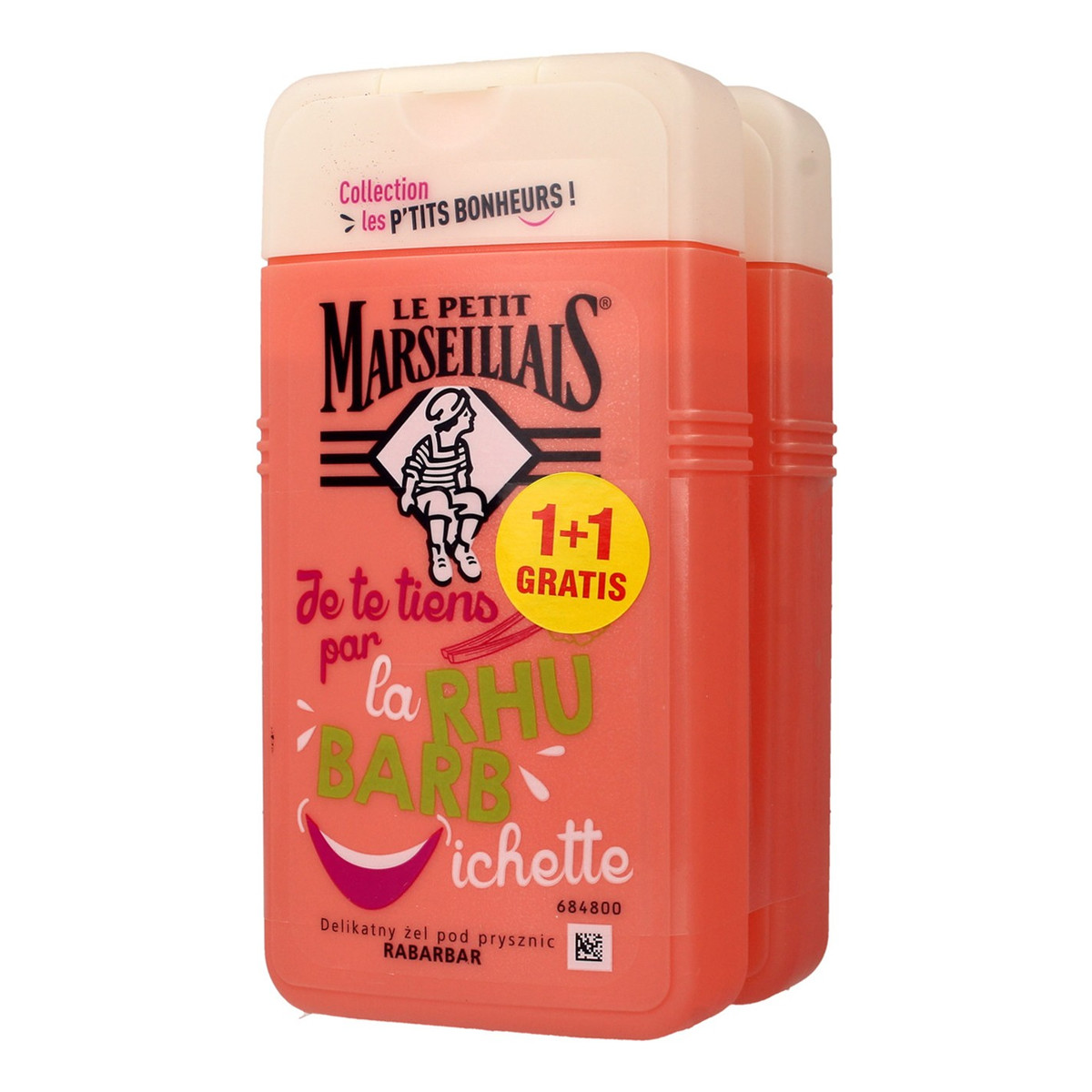 Le Petit Marseillais Żel pod prysznic Rabarbar 1+1 gratisx2 250ml