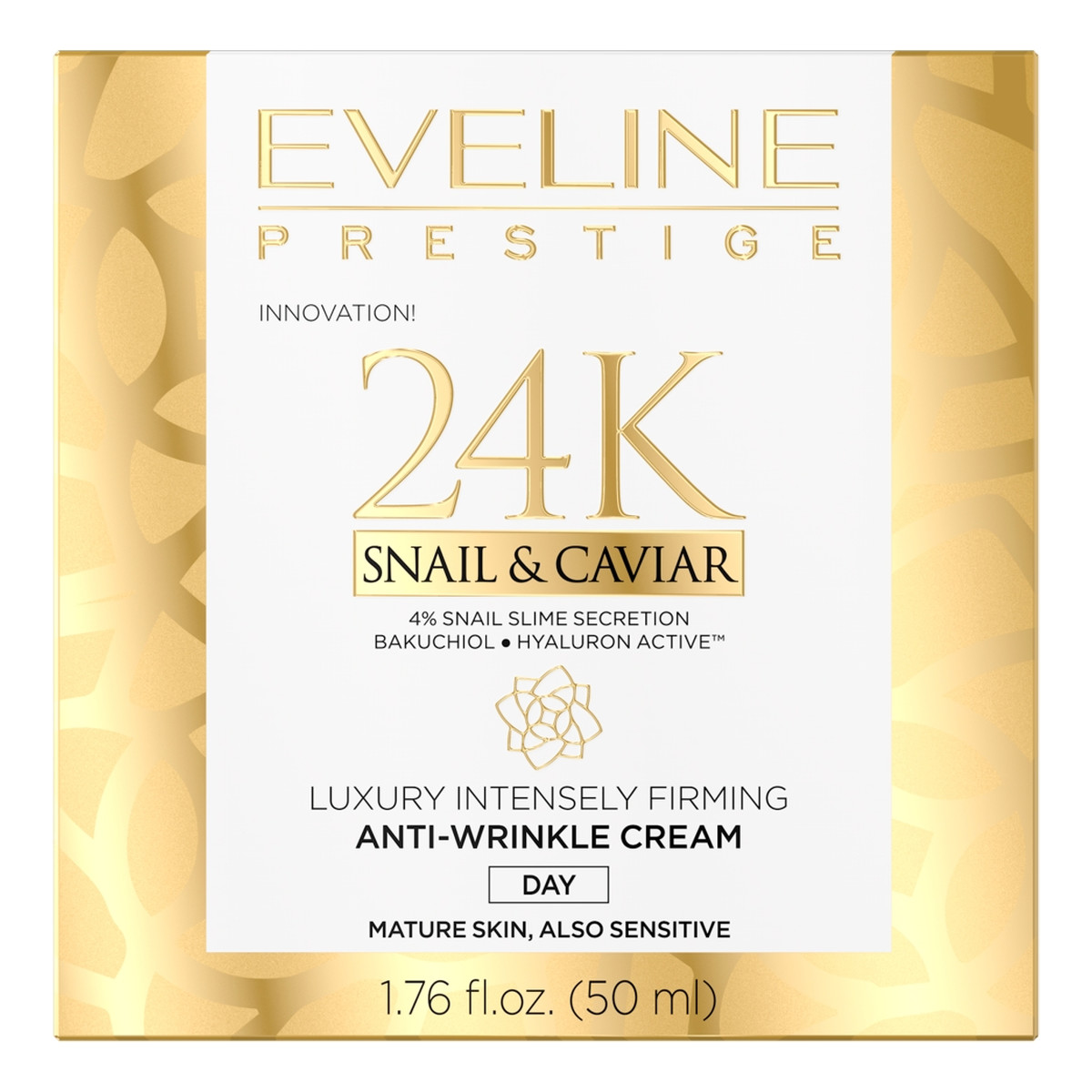 Eveline 24K Snail & Caviar Luksusowy Intensywnie Ujędrniający Krem przeciwzmarszczkowy na dzień 50ml