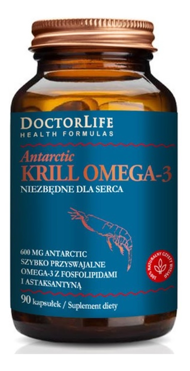 Antarctic krill omega-3 szybko przyswajalne omega-3 z fosfolipidami i astaksantyną suplement diety 90 kapsułek