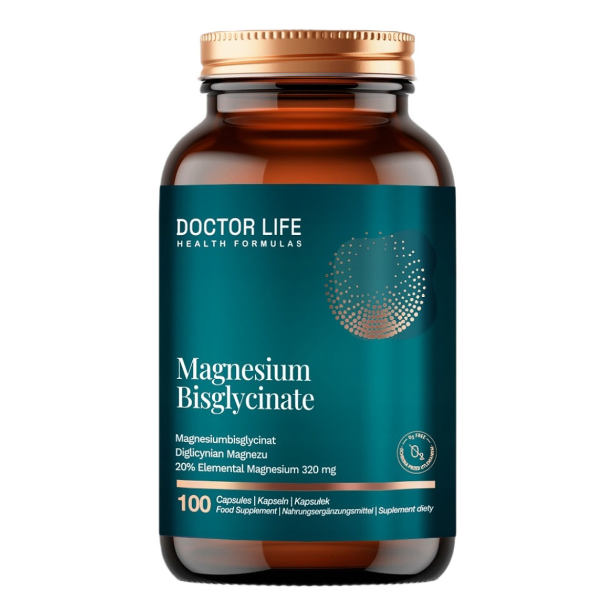 Doctor Life Magnesium Bisglycinate suplement diety 100 Kapsułek