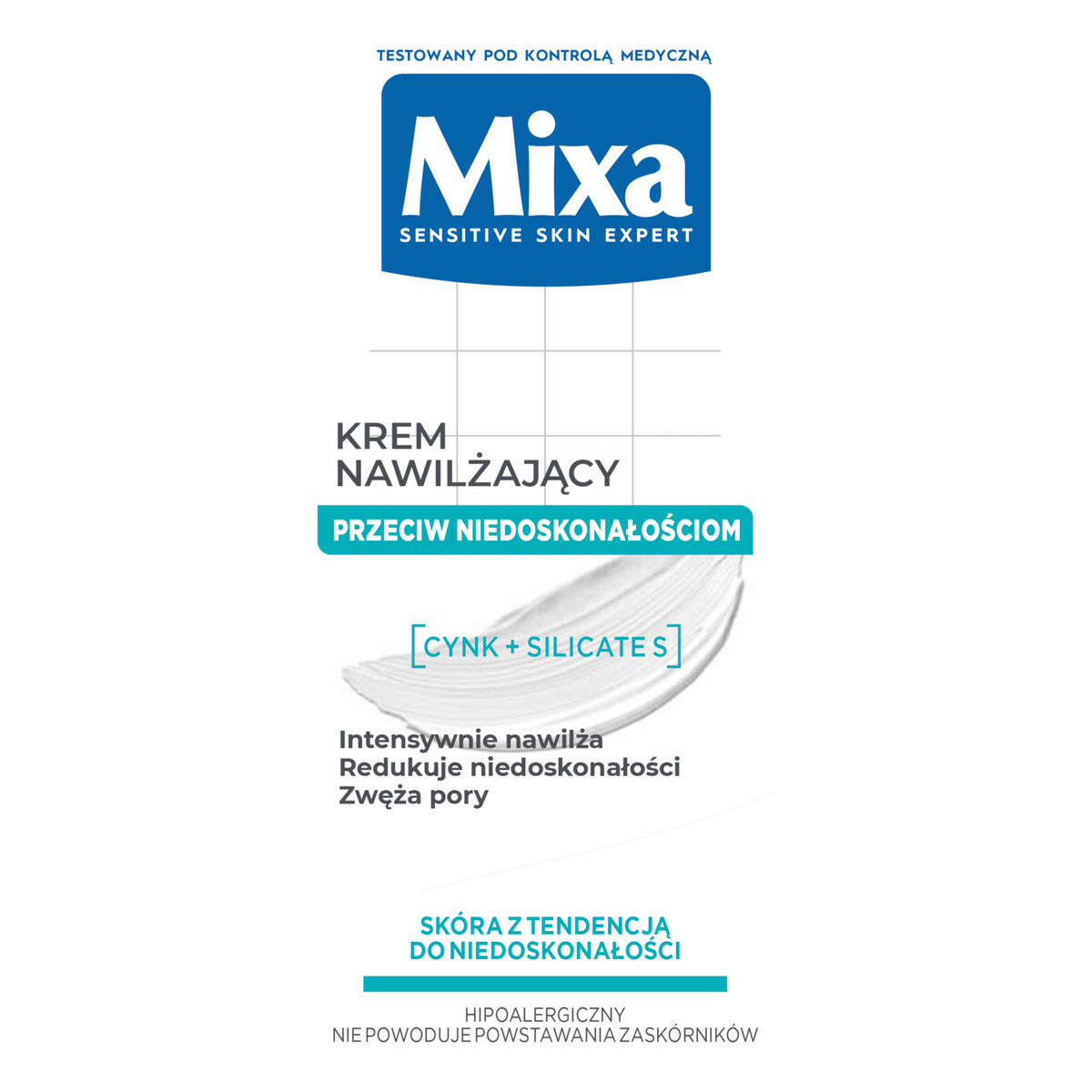 Mixa Krem Nawilżający Do Twarzy Przeciw Niedoskonałościom 2w1 2x50ml Skóra Wrażliwa