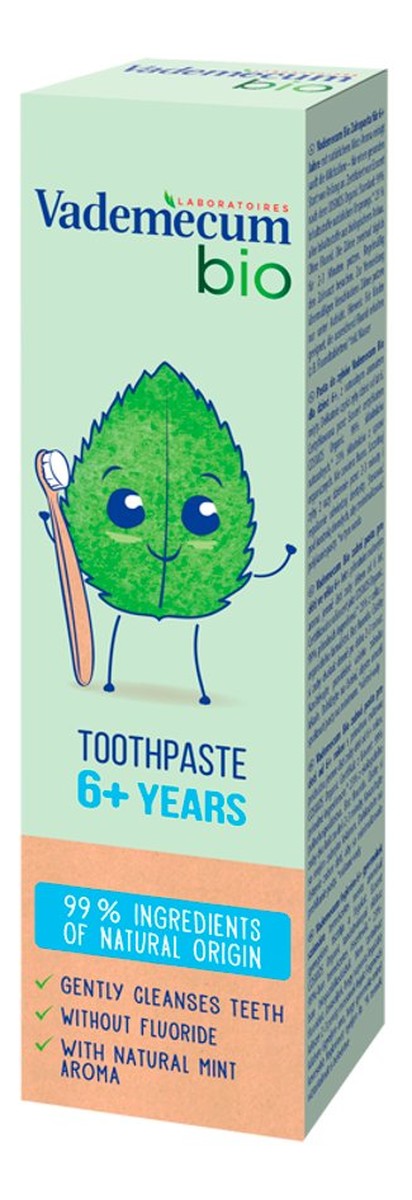 Bio kids toothpaste pasta do zębów dla dzieci w wieku 6+ z naturalnym aromatem mięty