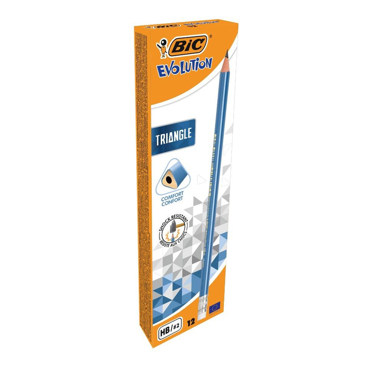 Bic Ołówek Evolution Triangle trójkątny z gumką 12 szt.