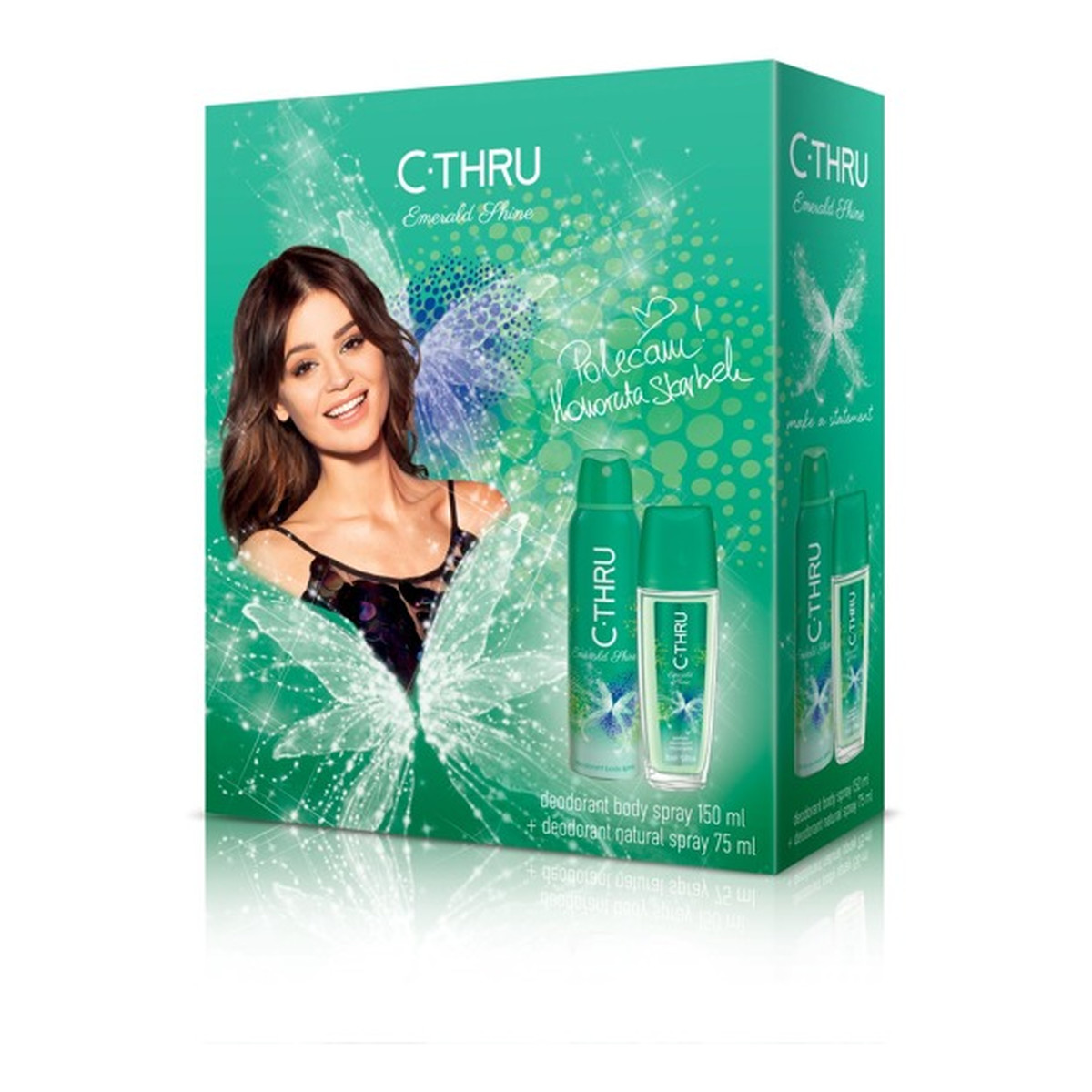 C-Thru Emerald Shine Zestaw prezentowy (dezodorant spray 150ml i dezodorant w atomizerze 75ml)
