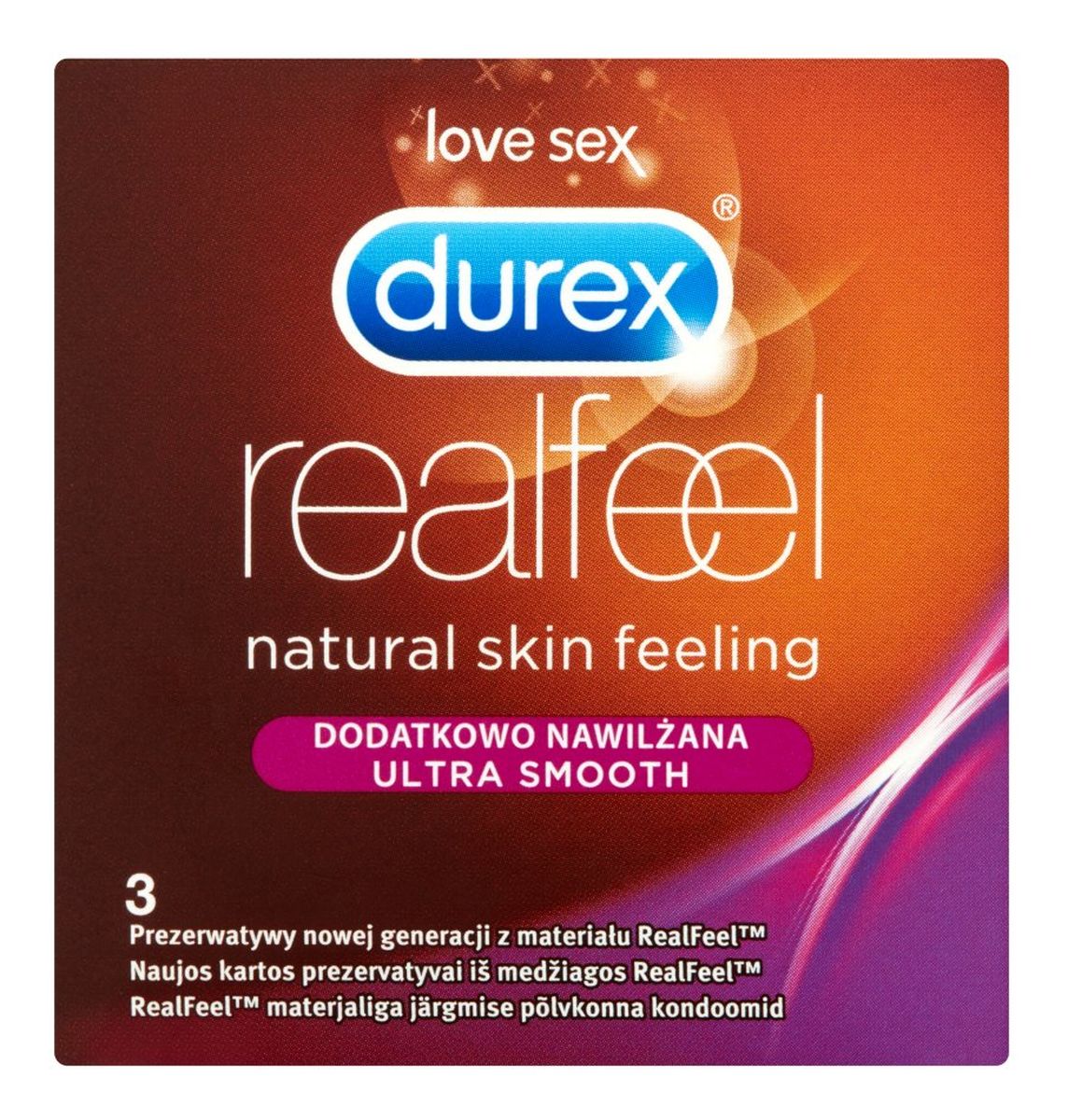 Natural Skin Feeling prezerwatywy nielateksowe dodatkowo nawilżane 3szt