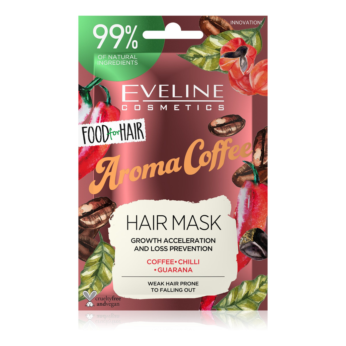 Eveline Food for Hair Aroma Coffee Maska do włosów słabych i łamliwych regeneracja i wzmocnienie 20ml