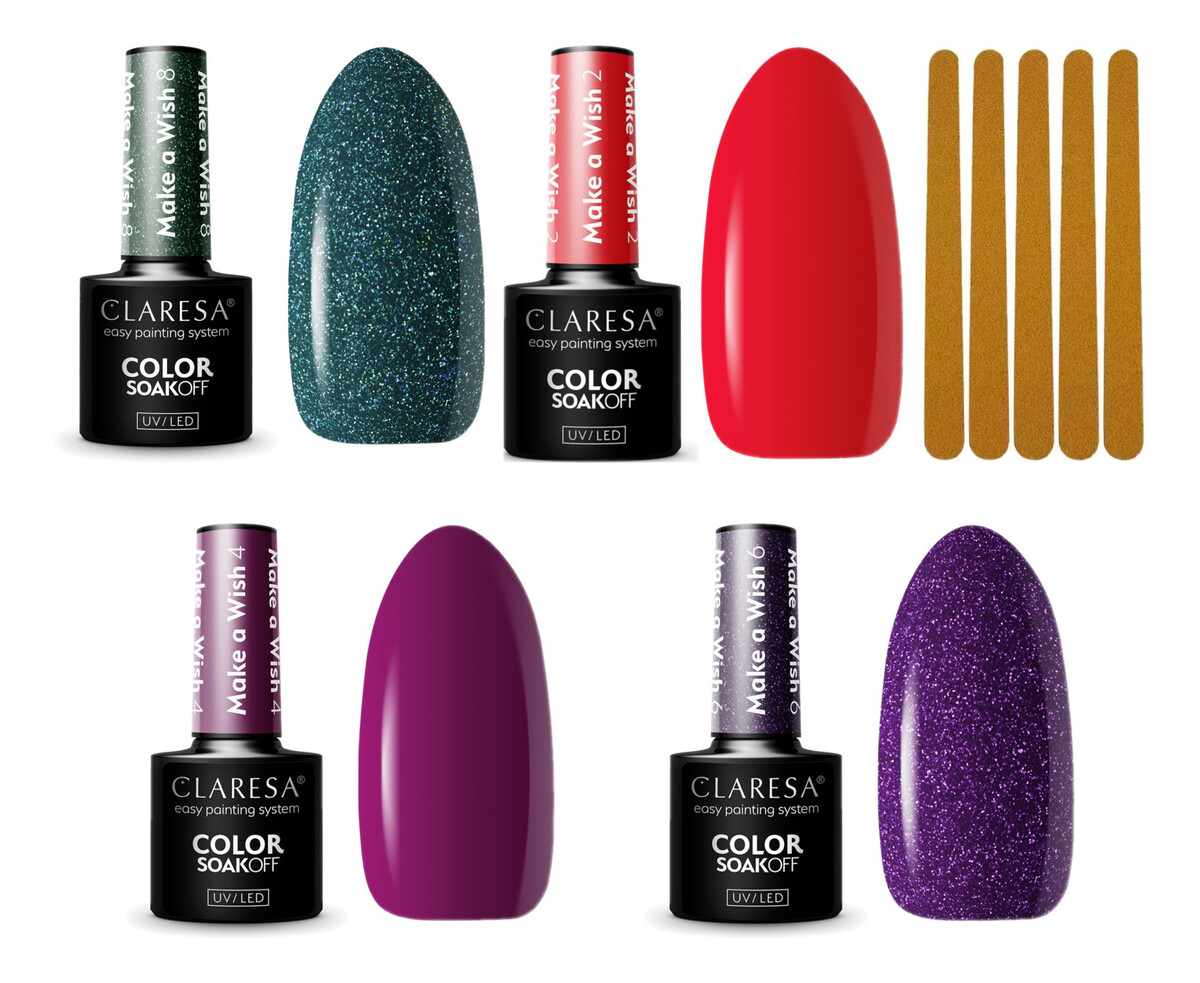 Lakier hybrydowy 4 kolory + Donegal 5 pilników