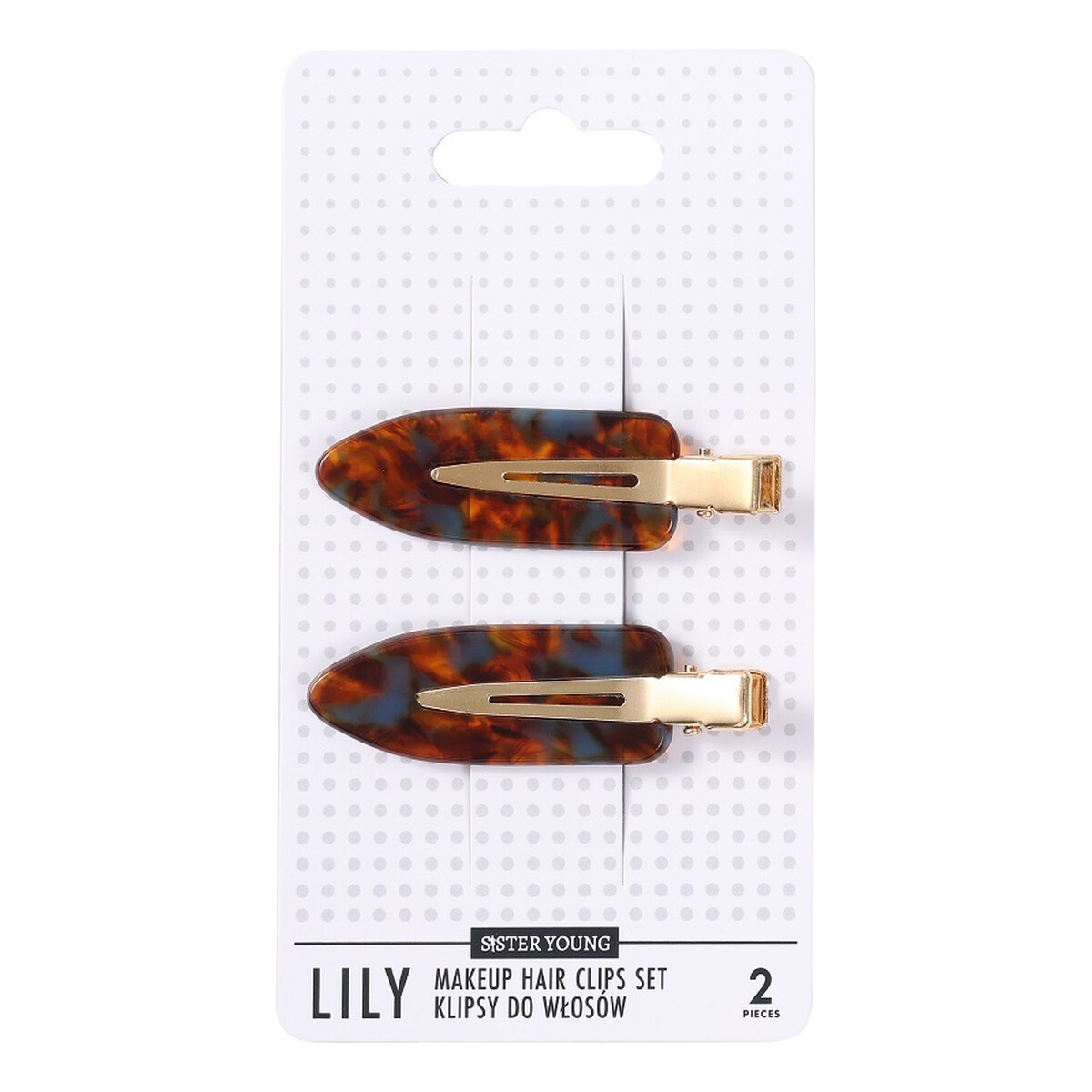 Sister Young Lily klipsy do włosów do makijażu blue coffee 2szt