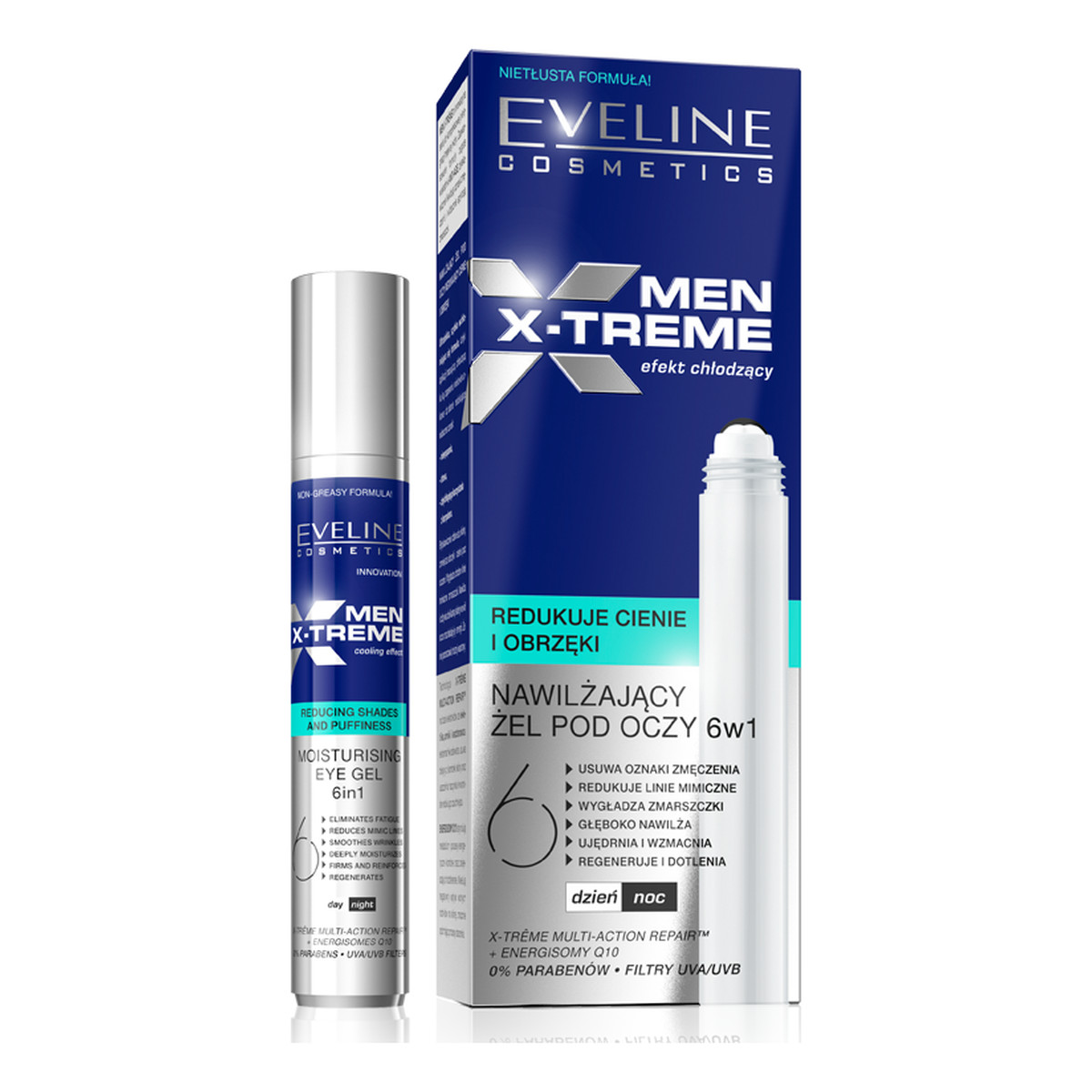 Eveline Men X-Treme Nawilżający Żel Pod Oczy 6w1 15ml