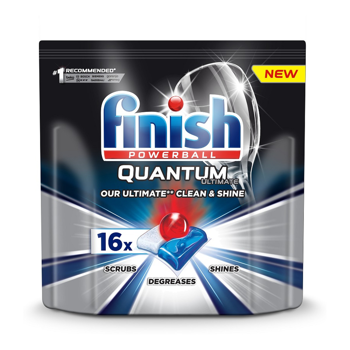 Finish Powerball Quantum Ultimate tabletki do mycia naczyń w zmywarkach 16szt