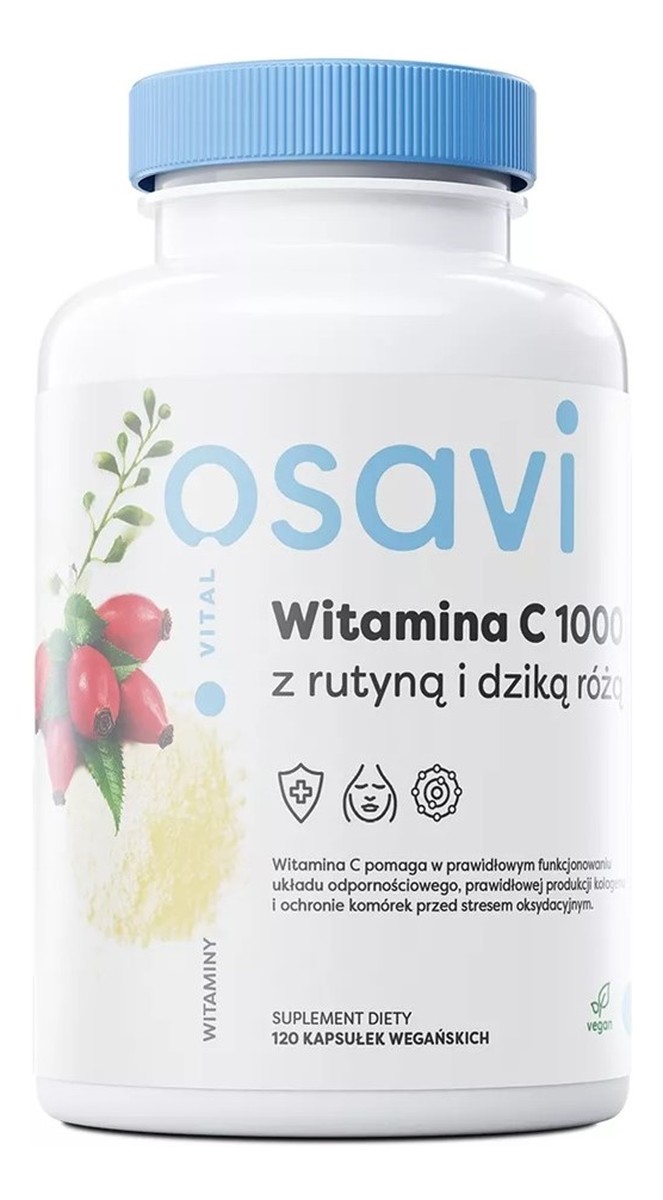 Witamina c 1000 z rutyną i dziką różą suplement diety 120 kapsułek