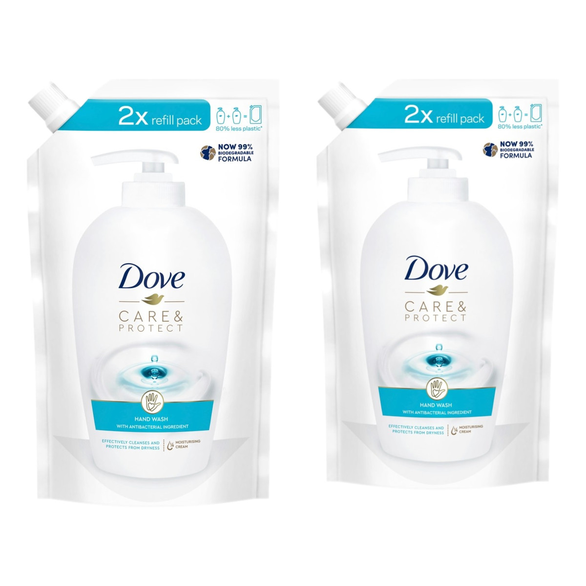 Dove Care & Protect Pielęgnujące Mydło w płynie - zapas 2x500ml