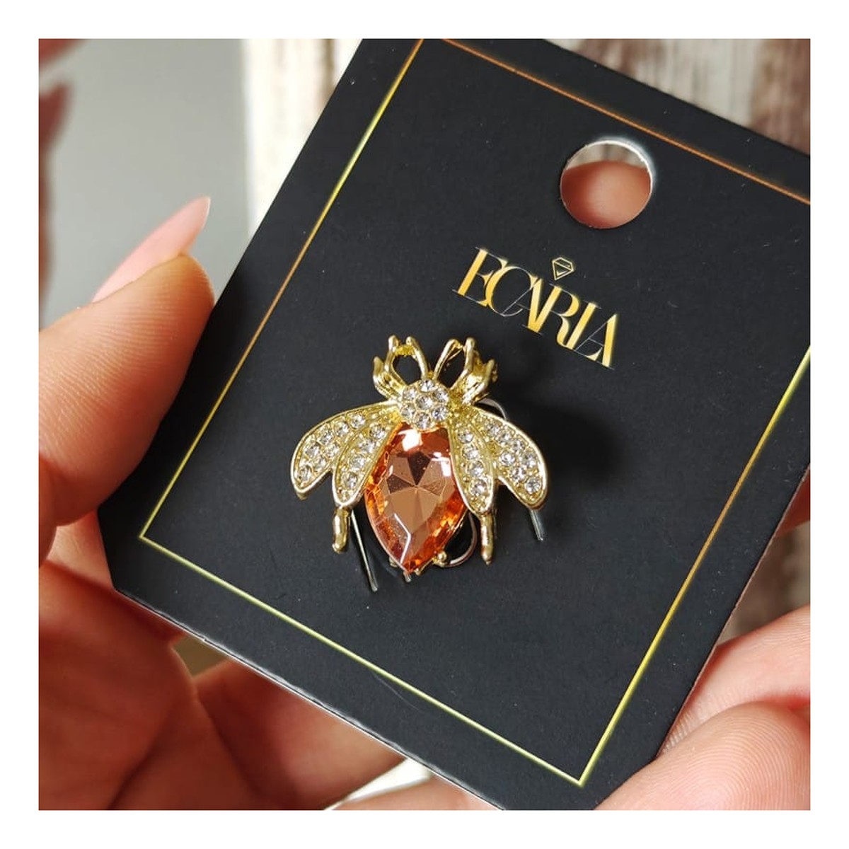 Ecarla Broszka ozdobna kryształki Owad BZ216