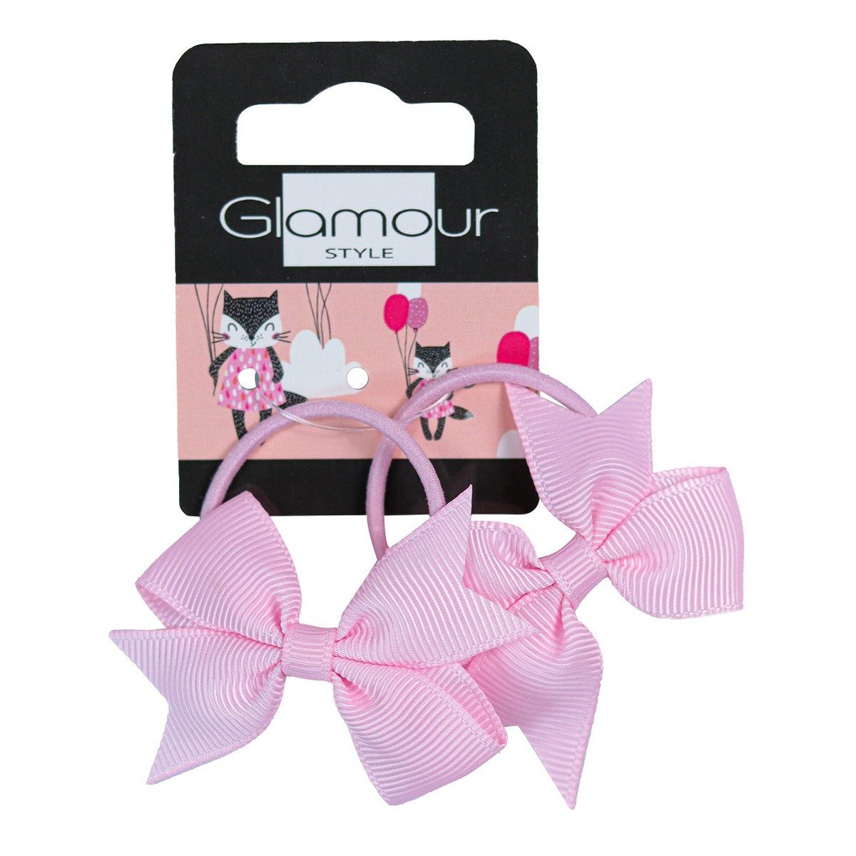 Glamour Kids gumki do włosów różowe kokardki 2szt.
