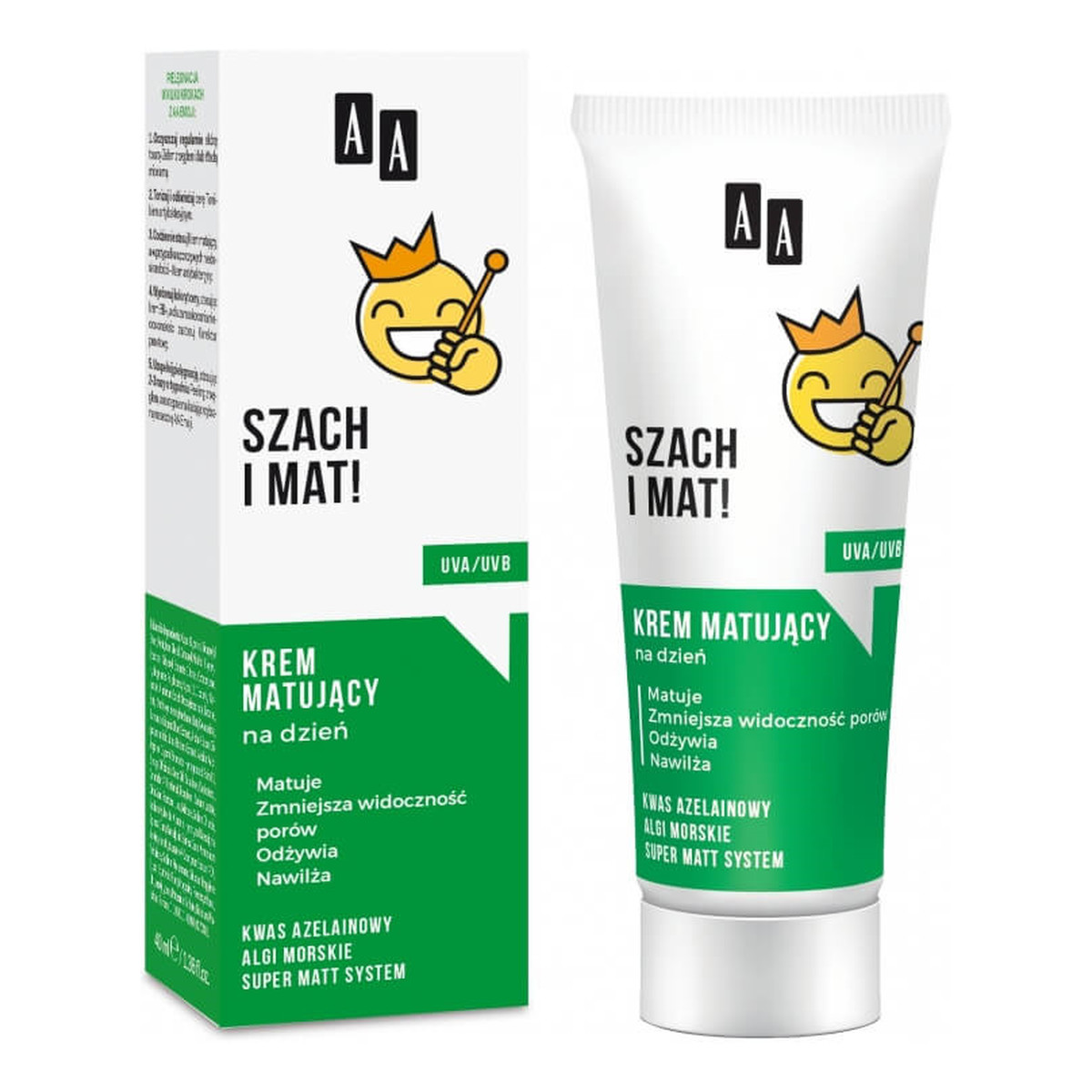 AA Emoji Krem matujący na dzień Szach i Mat! z kwasem azelainowym i algami morskimi 40ml