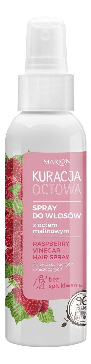 Spray do włosów z octem malinowym włosy suche i zniszczone