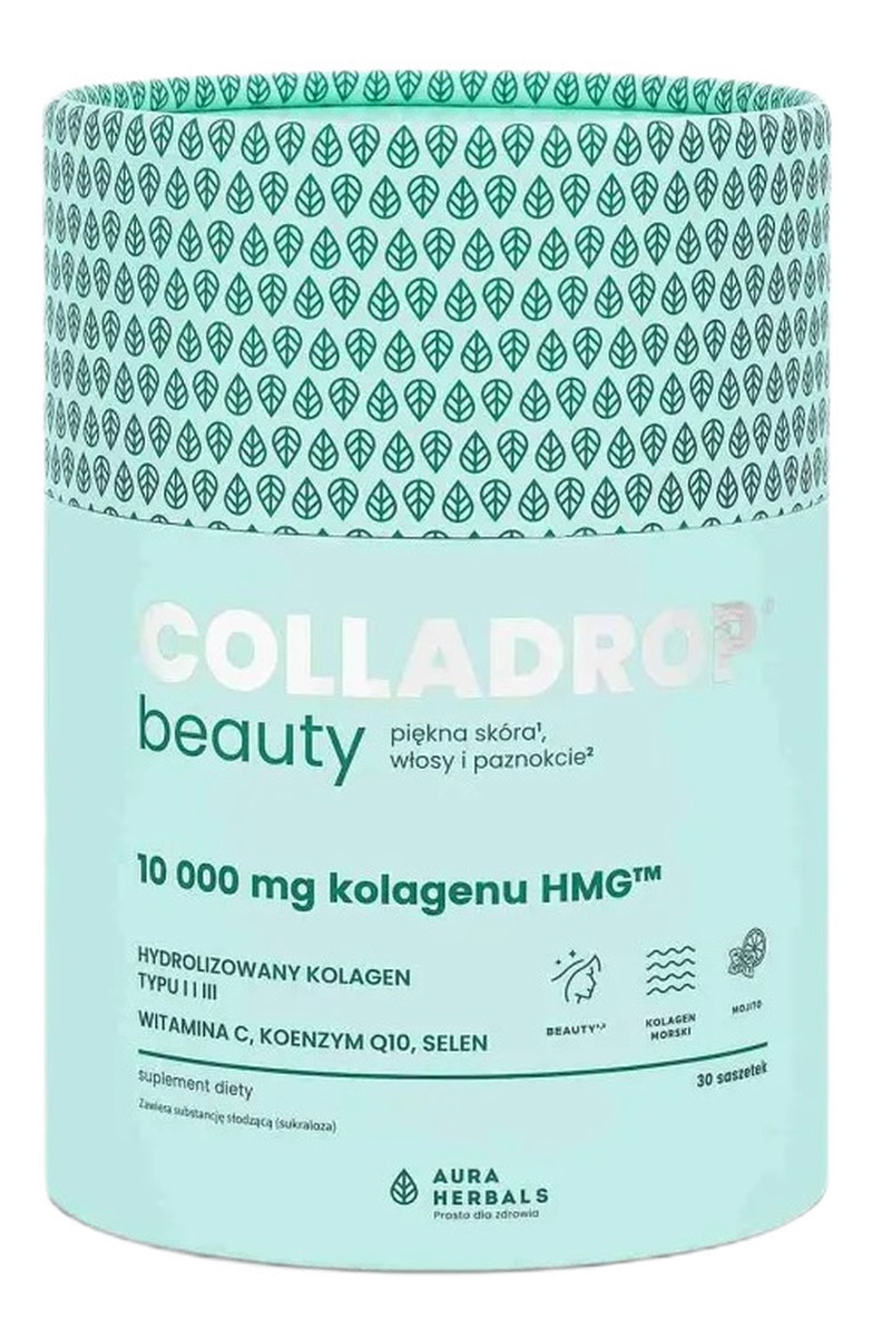 Colladrop beauty kolagen hmg™ 10000 mg mojito piękna skóra włosy i paznokcie 30 saszetek