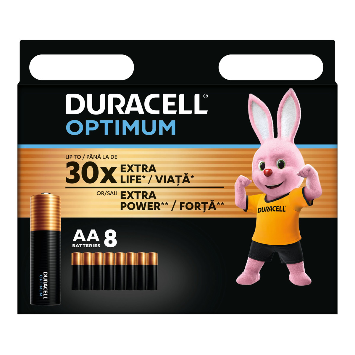 Duracell Baterie Alkaliczne Optimum Extra Life Extra Power AA LR06 (8)
