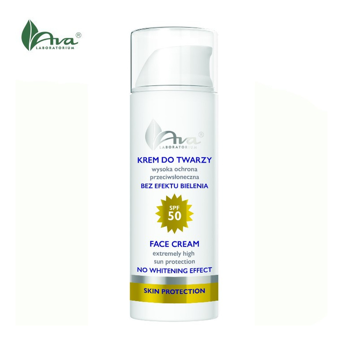 Ava Laboratorium Krem do twarzy wysoka ochrona przeciwsłoneczna SPF 50 - Bez efektu bielenia 50ml