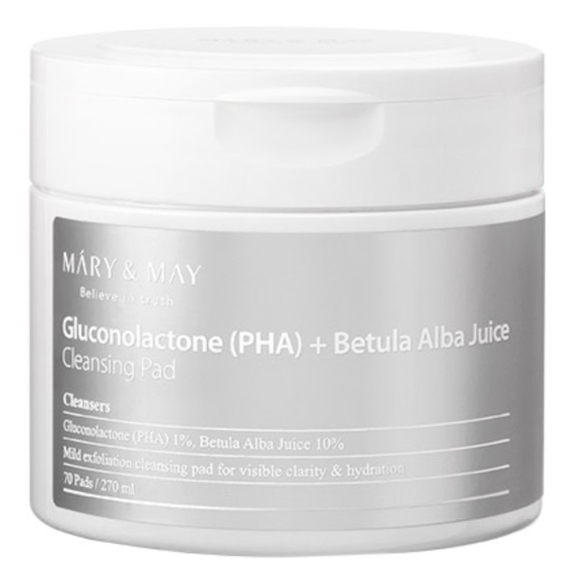 Gluconolactone (pha) + betula alba juice cleansing pad oczyszczające płatki do twarzy 70szt.