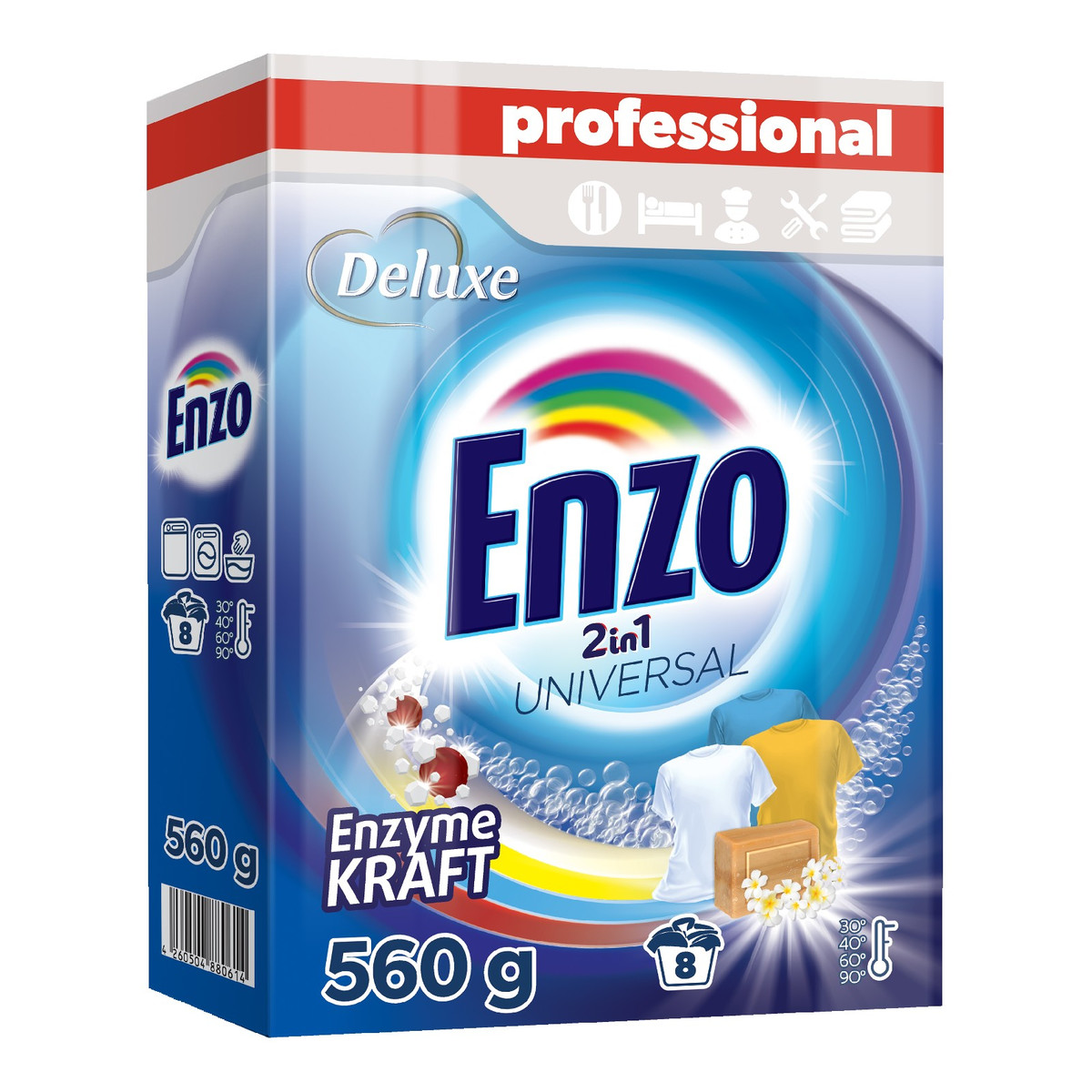 Deluxe Enzo 2 IN 1 Proszek do prania uniwersalny 560g