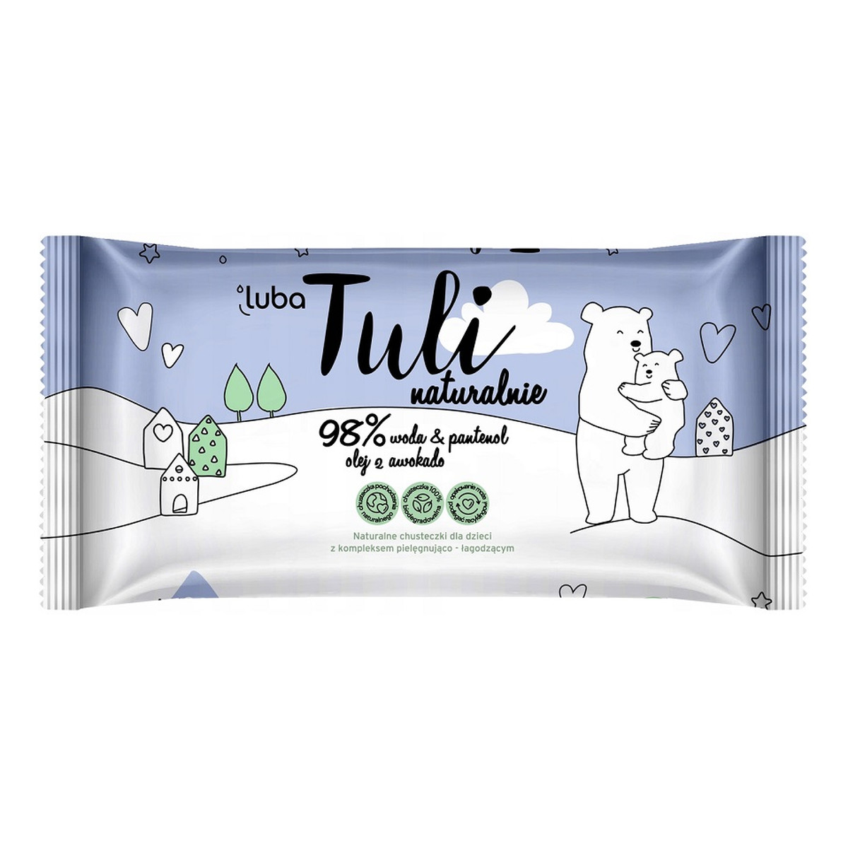 Luba Tuli Naturalne chusteczki dla dzieci 98% Woda & Pantenol & Olej z awokado 50szt