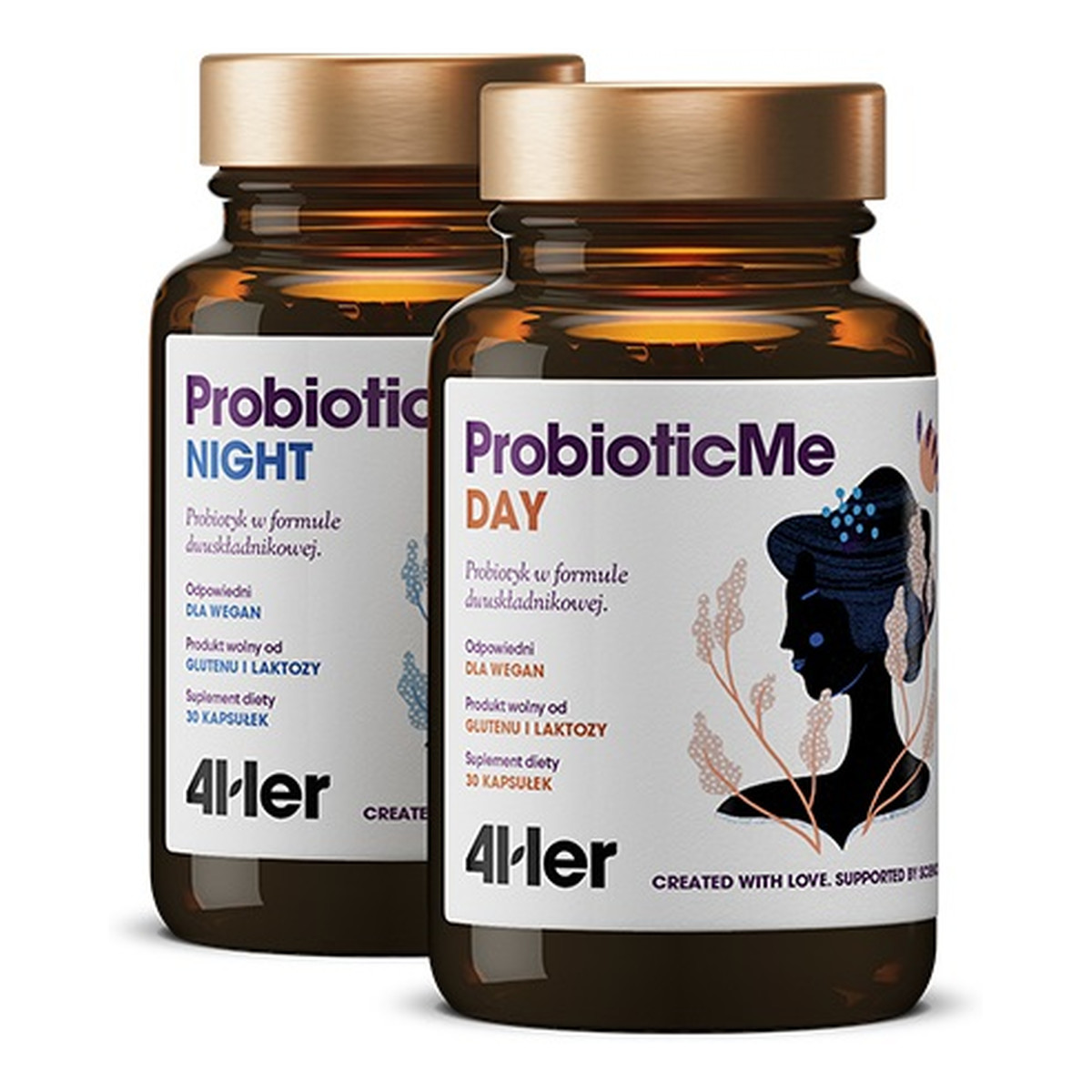 HealthLabs 4her probioticme day+night priobiotyk w formule dwuskładnikowej suplement diety 60 kapsułek