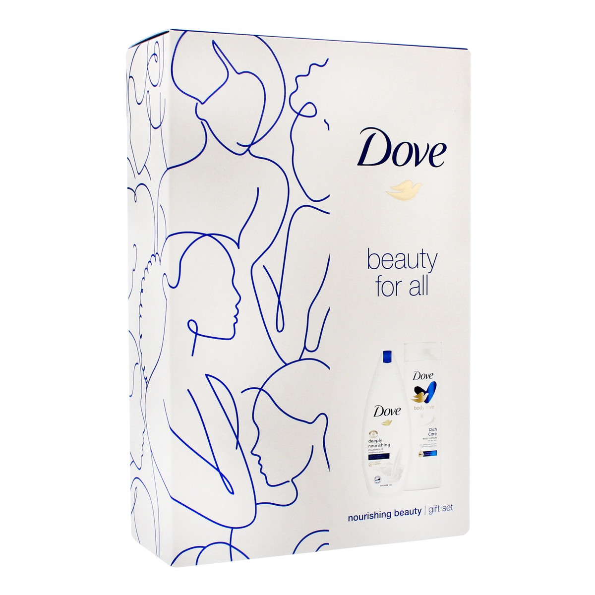 Dove Zestaw prezentowy Nourishing Beauty (żel pod prysznic 250ml+mleczko do ciała 250 ml) 500ml