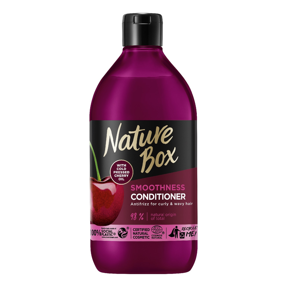 Nature Box Cherry oil wygładzająca odżywka do włosów kręconych i pofalowanych z olejem z wiśni 385ml