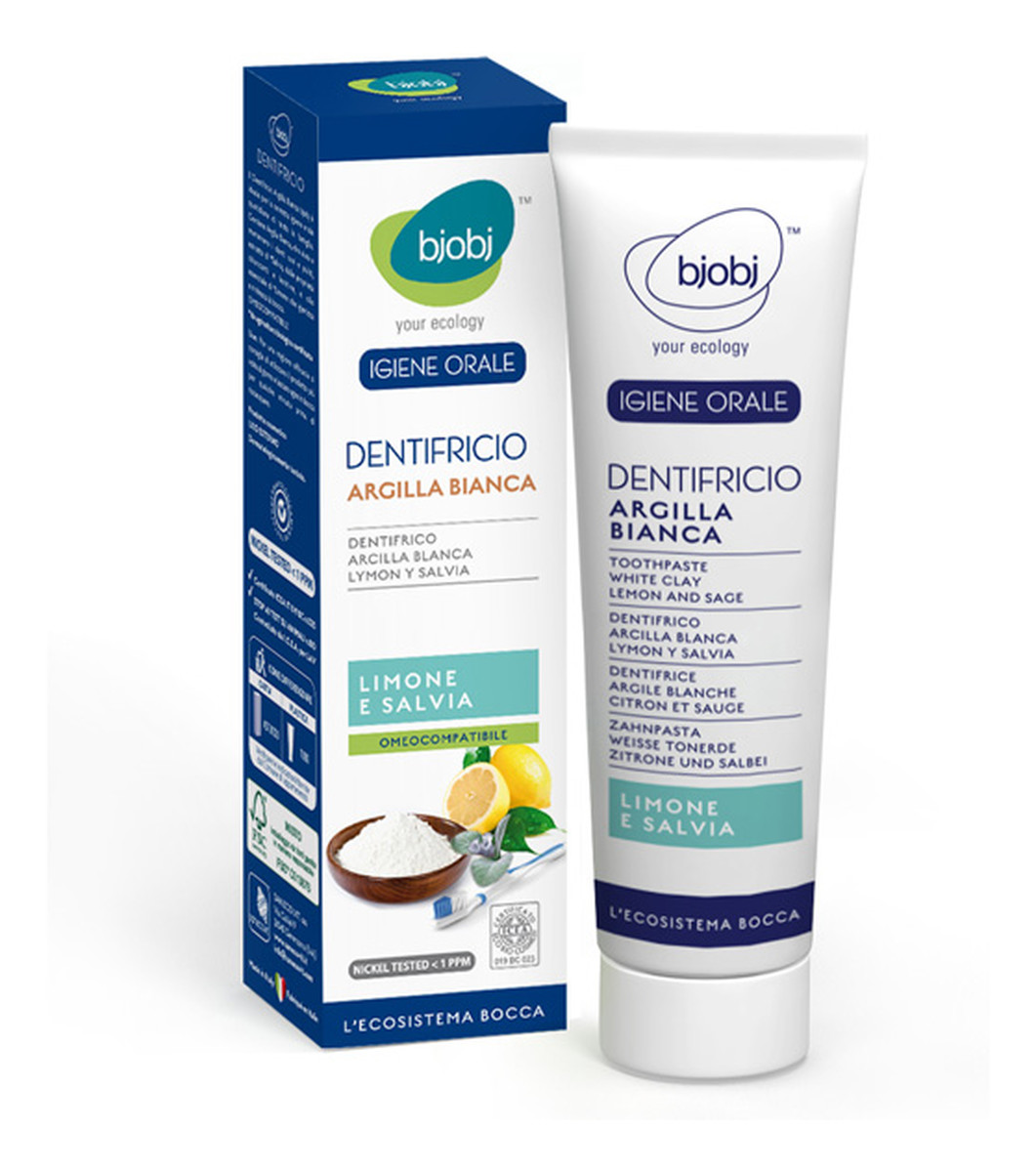 Cytrynowa pasta do zębów z białą glinką i szałwią