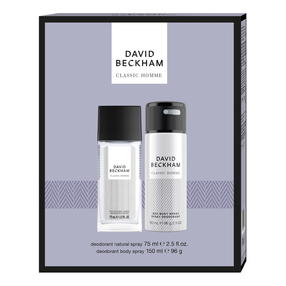 David Beckham Zestaw prezentowy classic homme (dezodorant naturalny spray 75ml+dezodorant body spray 150ml)