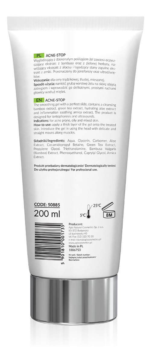 żel do ultrwadźwięków dla cery trądzikowej, tłustej i mieszanej